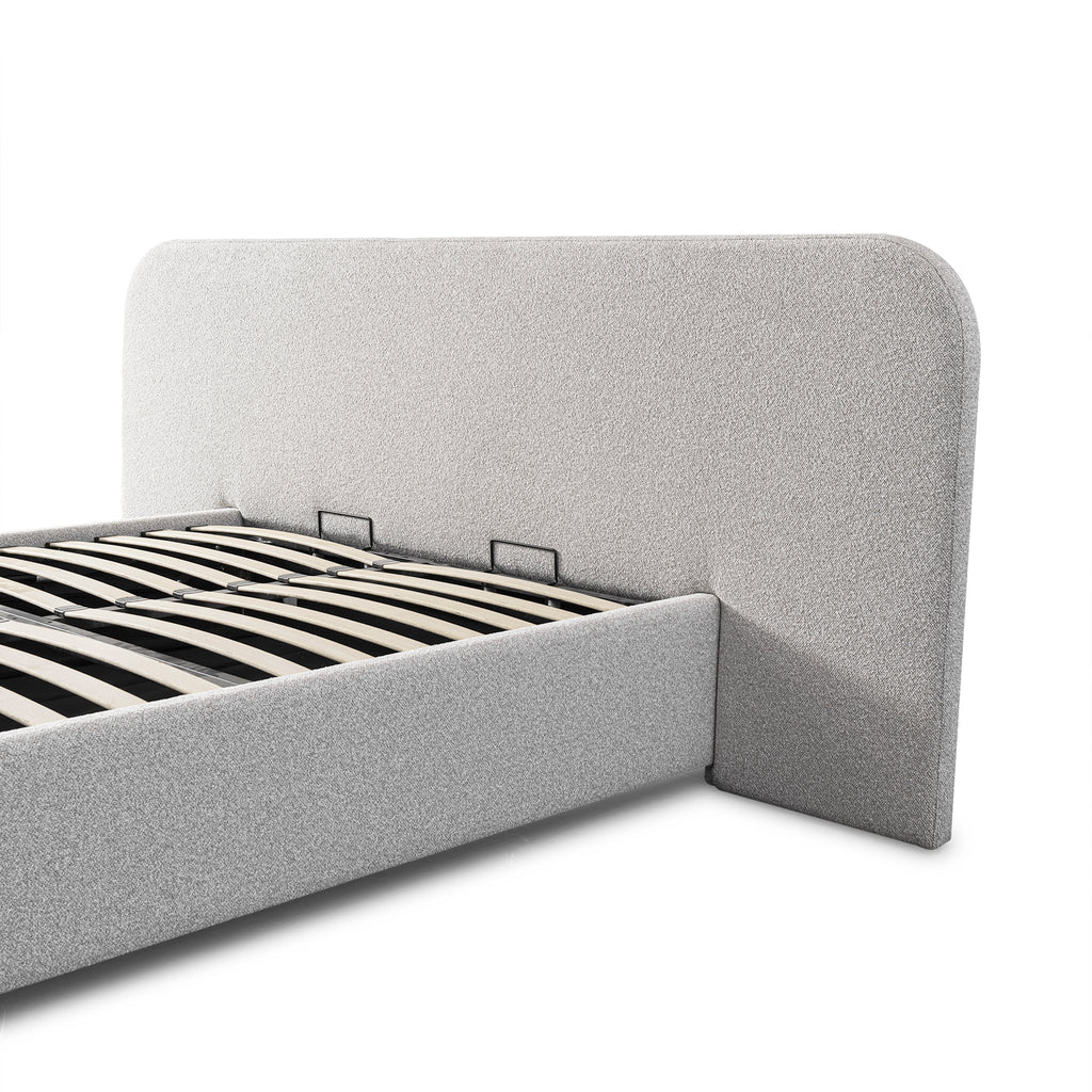 Queen Sized Lazio Bed Frame - Clay Grey with storage