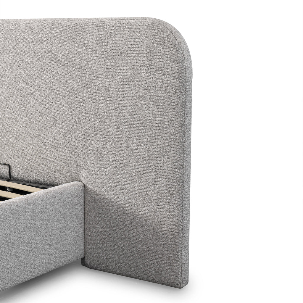 Queen Sized Lazio Bed Frame - Clay Grey with storage