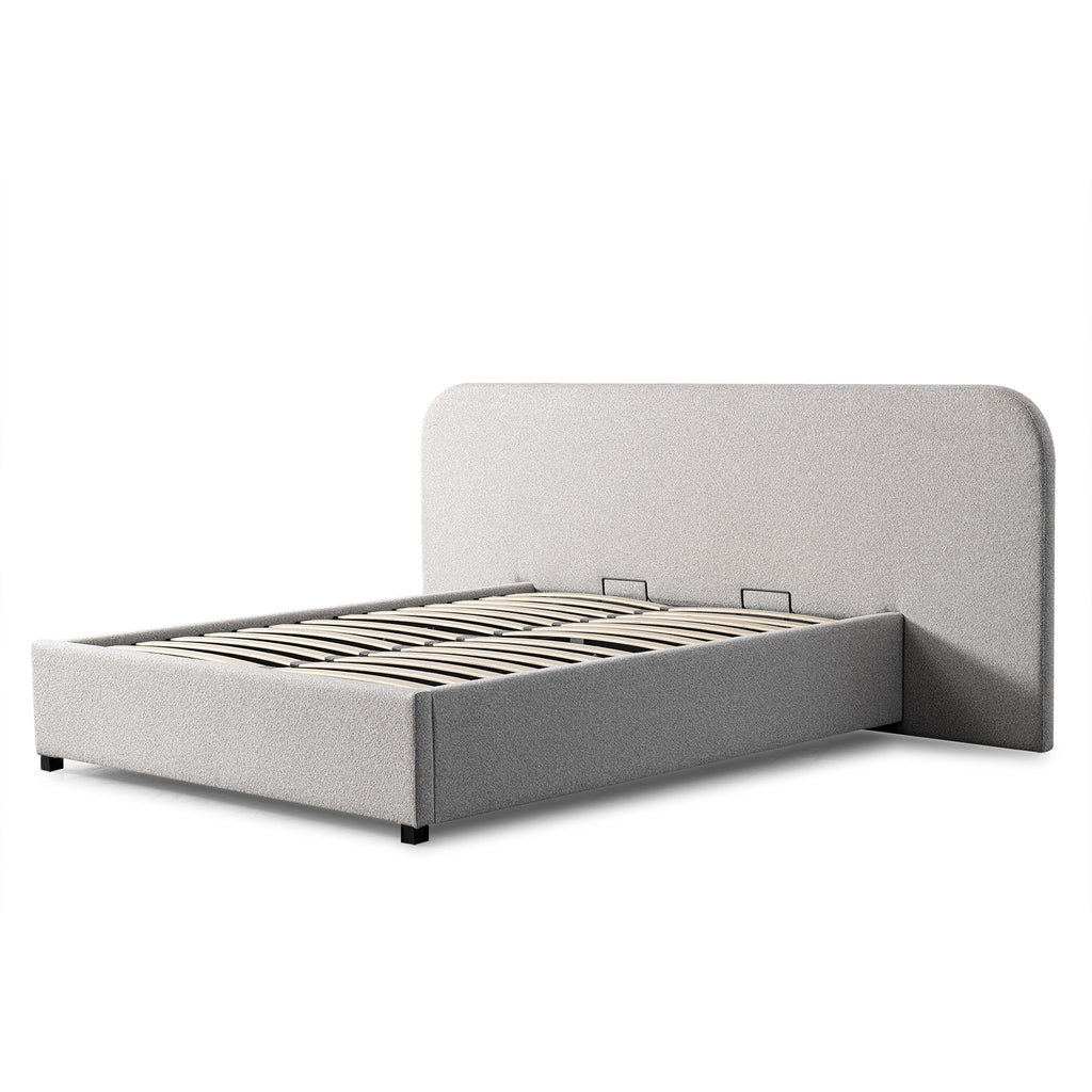 Queen Sized Lazio Bed Frame - Clay Grey with storage