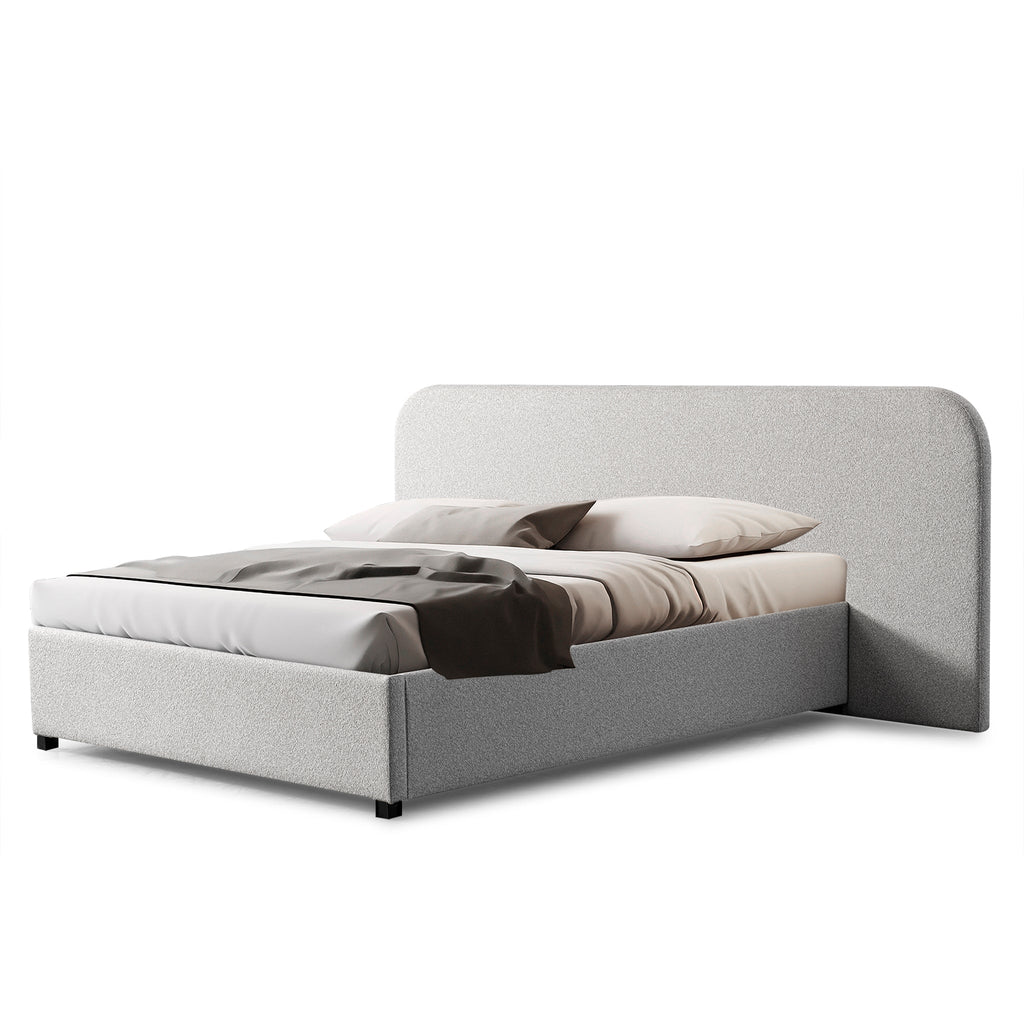 Queen Sized Lazio Bed Frame - Clay Grey with storage