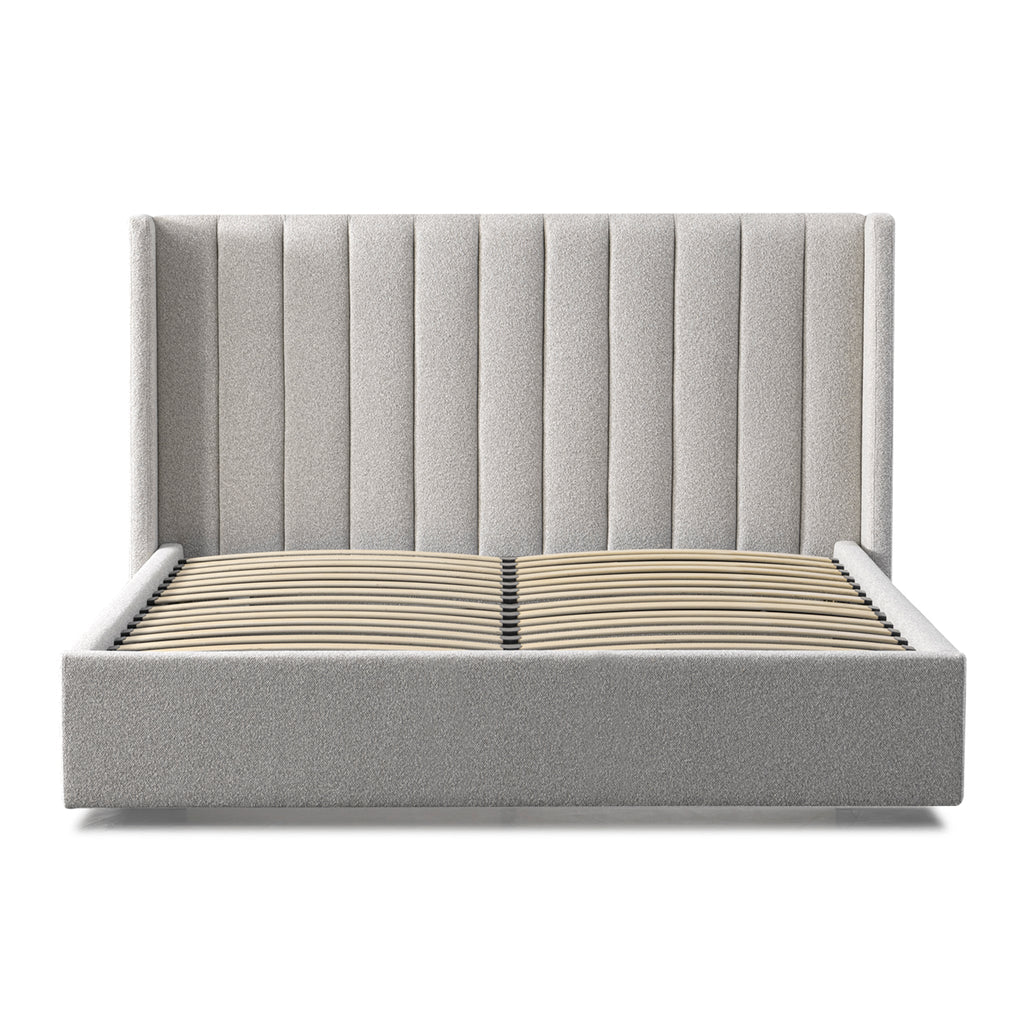 King Lazio Bed Frame - Wide Base in Clay Grey