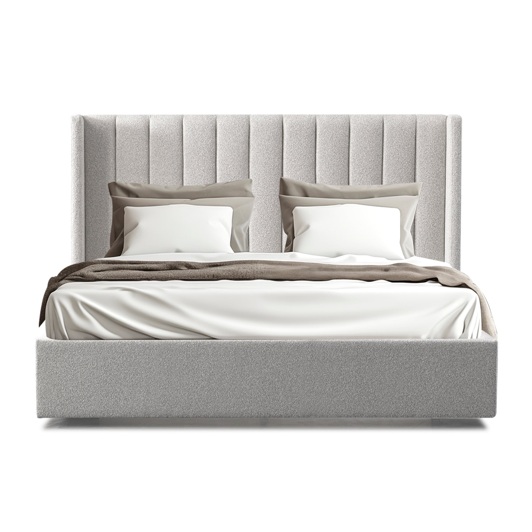 King Lazio Bed Frame - Wide Base in Clay Grey