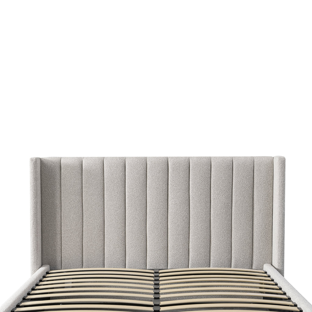 King Lazio Bed Frame - Wide Base in Clay Grey