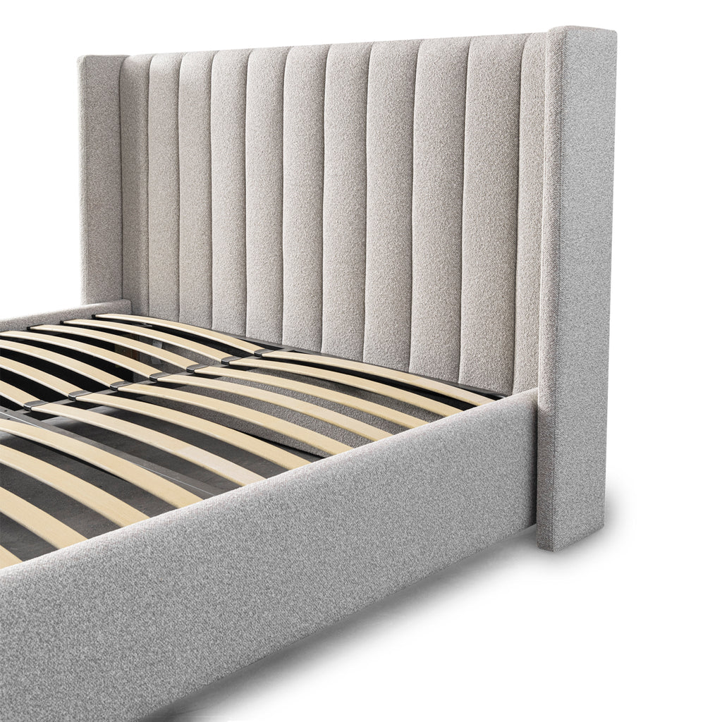 King Lazio Bed Frame - Wide Base in Clay Grey