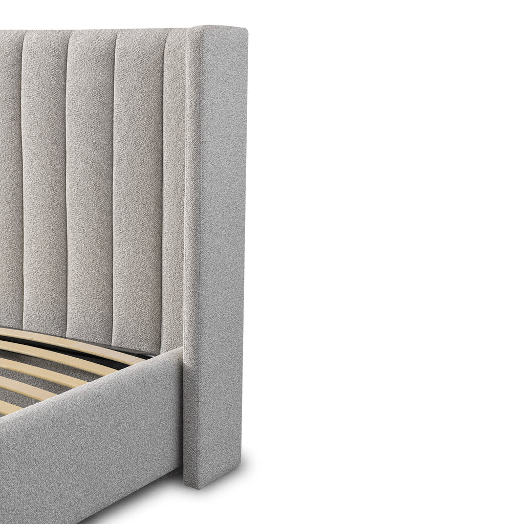 King Lazio Bed Frame - Wide Base in Clay Grey