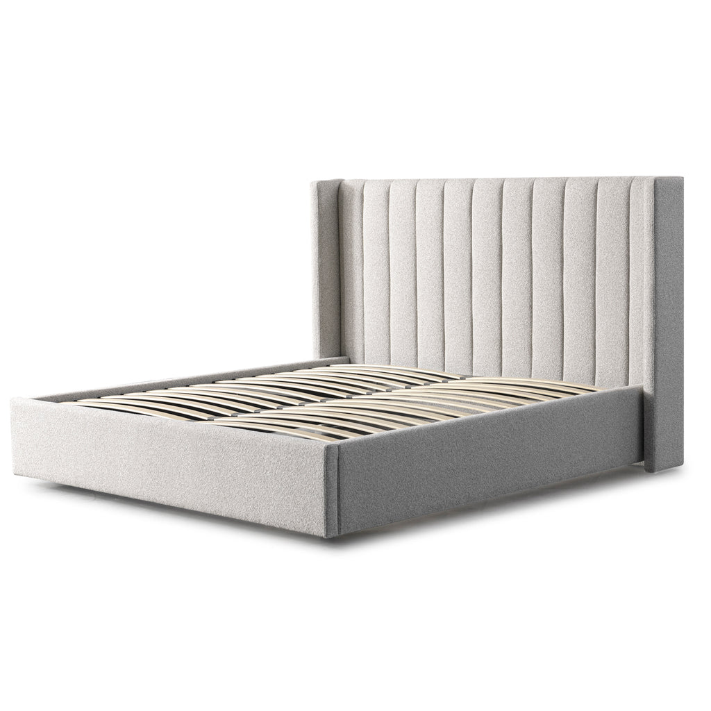 King Lazio Bed Frame - Wide Base in Clay Grey