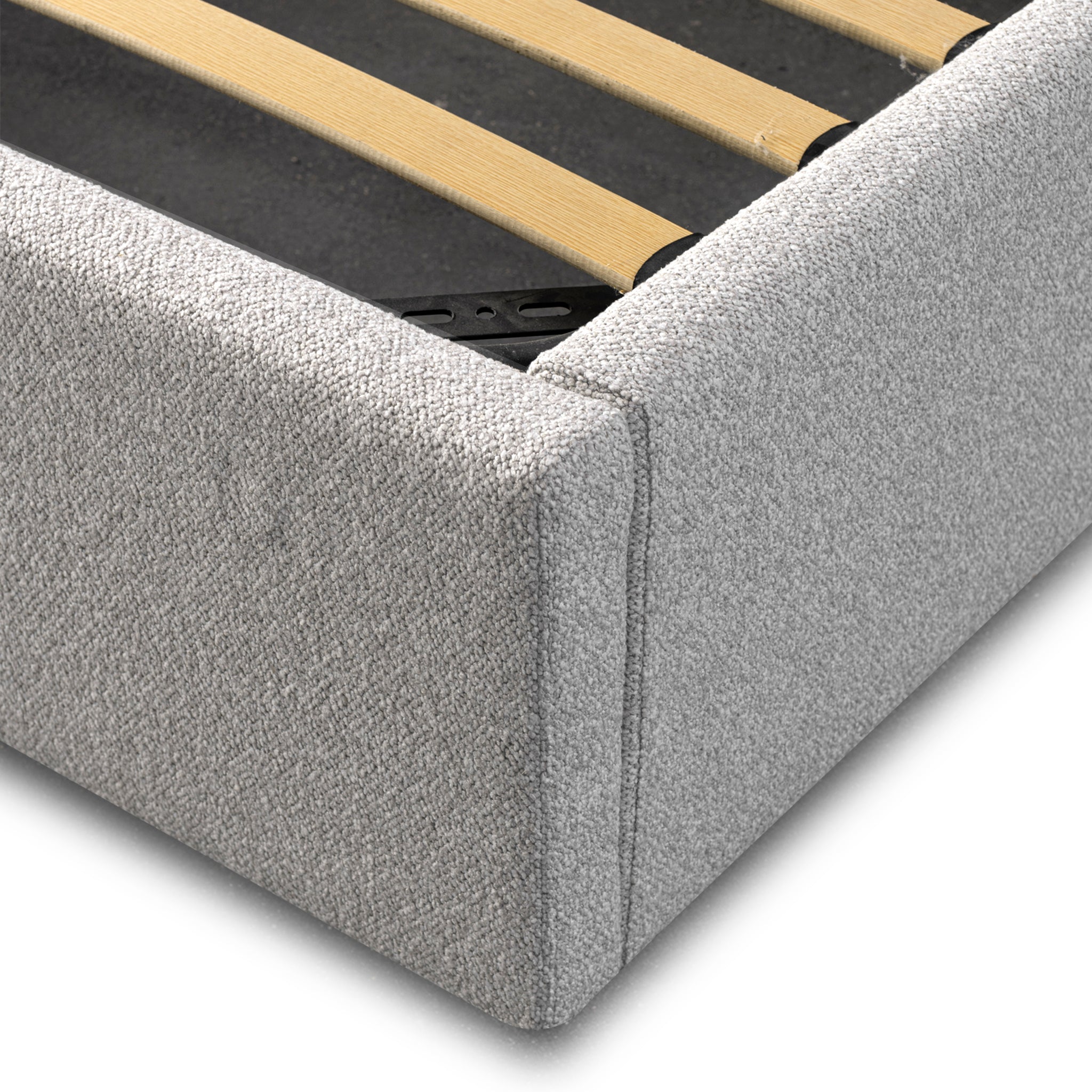 Queen Lazio Bed Frame - Wide Base in Clay Grey