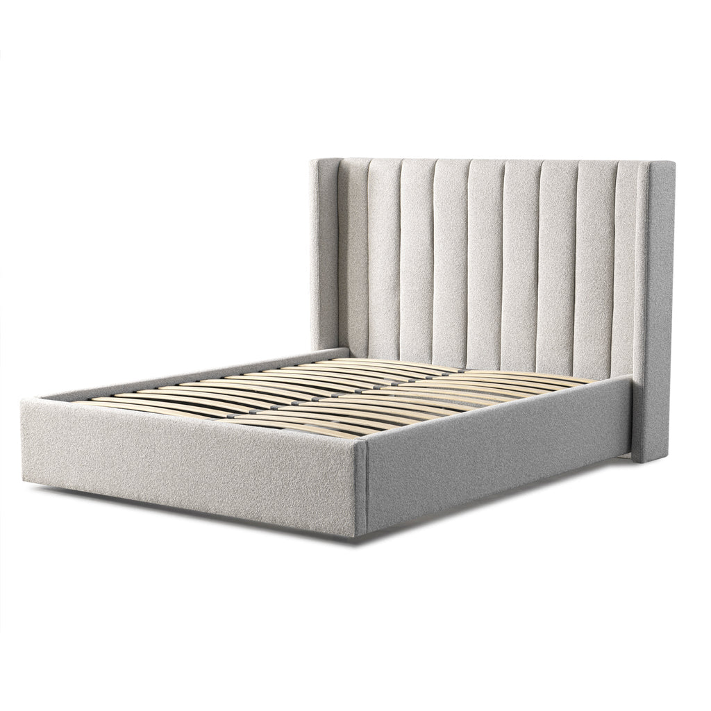 Queen Lazio Bed Frame - Wide Base in Clay Grey