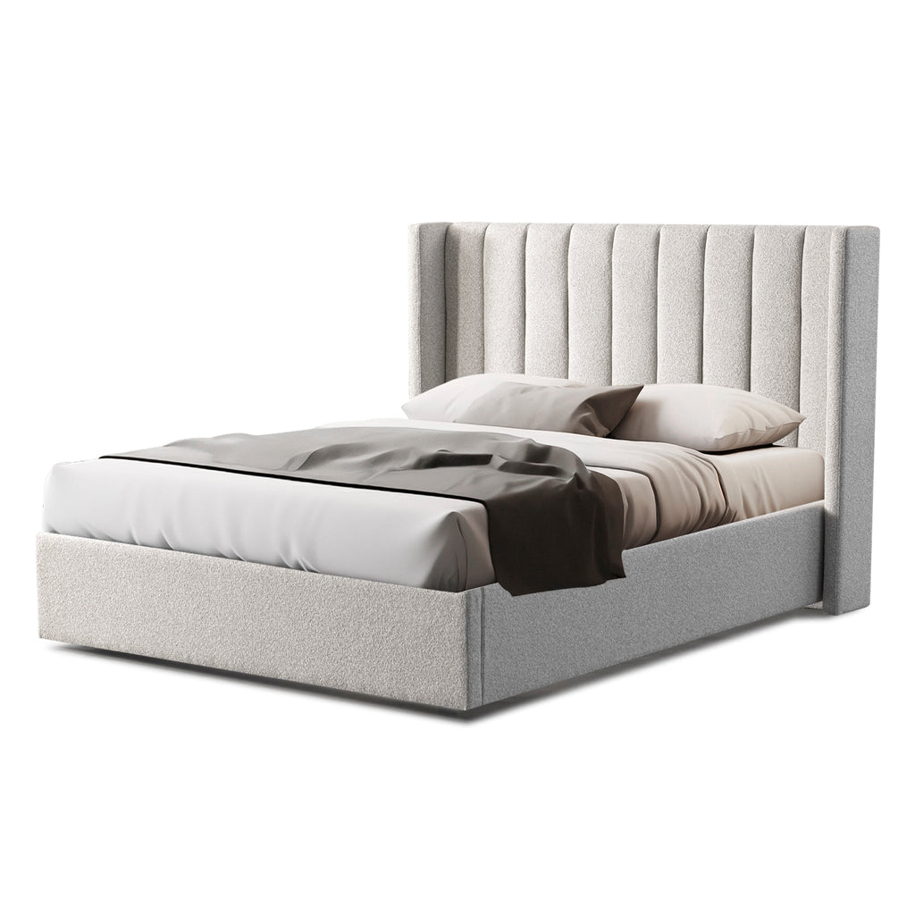 Queen Lazio Bed Frame - Wide Base in Clay Grey