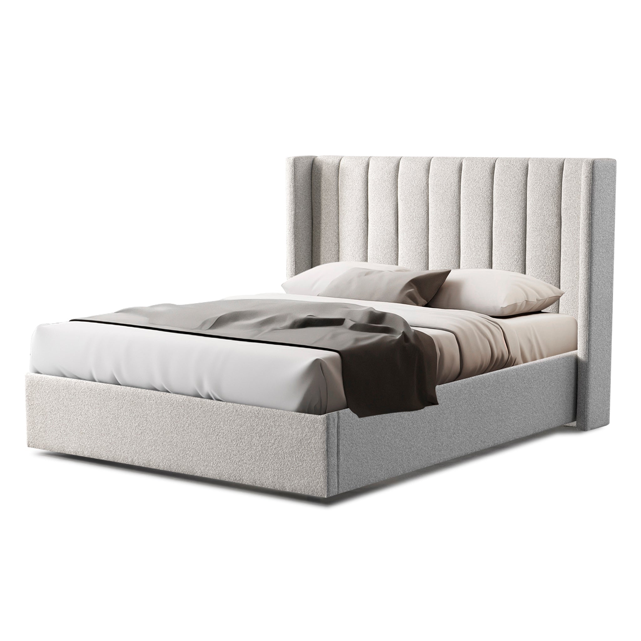 Queen Lazio Bed Frame - Wide Base in Clay Grey