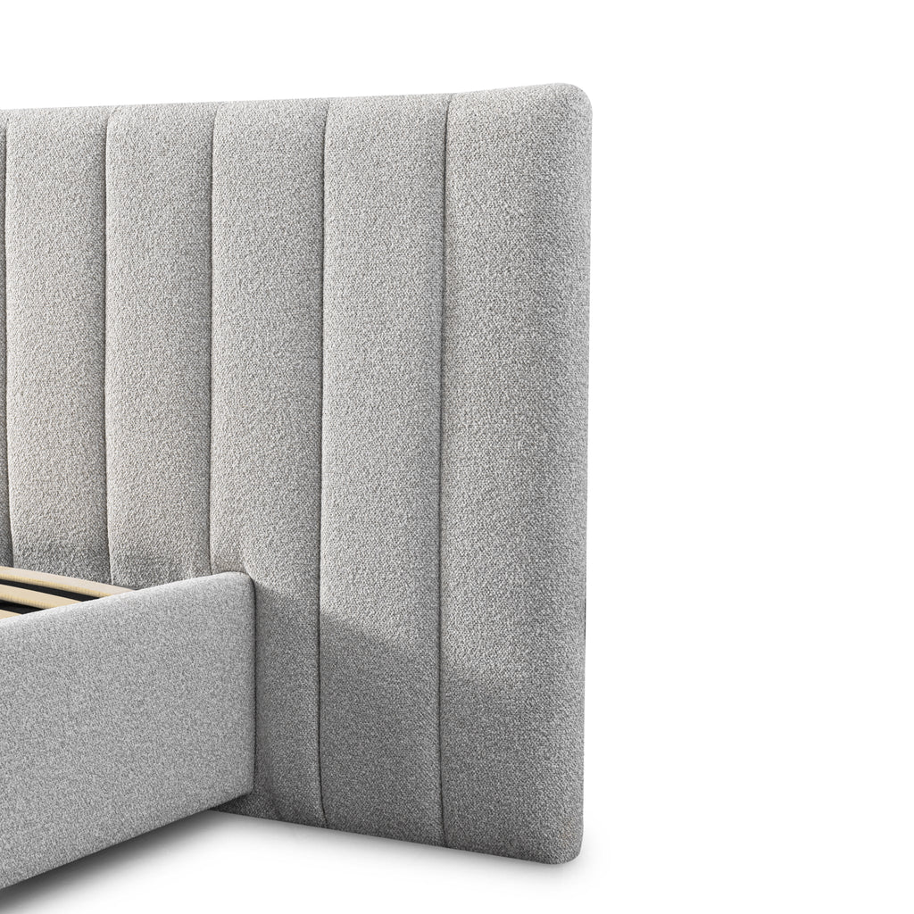 Wide Base King Sized Lazio Bed Frame - Clay Grey with Storage