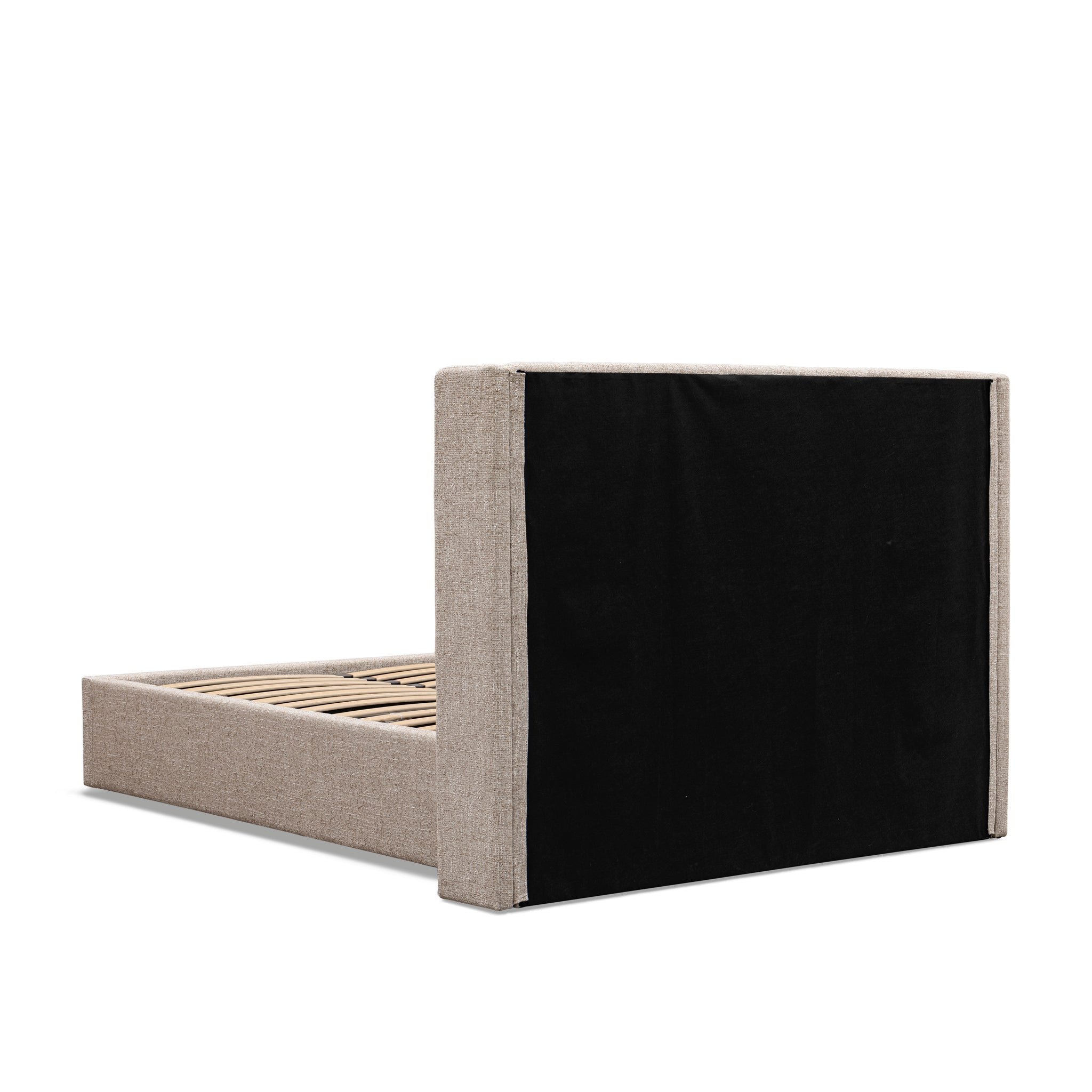 King Wide Base Lazio Bed Frame - Pale Beige