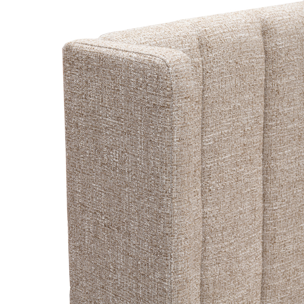 King Wide Base Lazio Bed Frame - Pale Beige