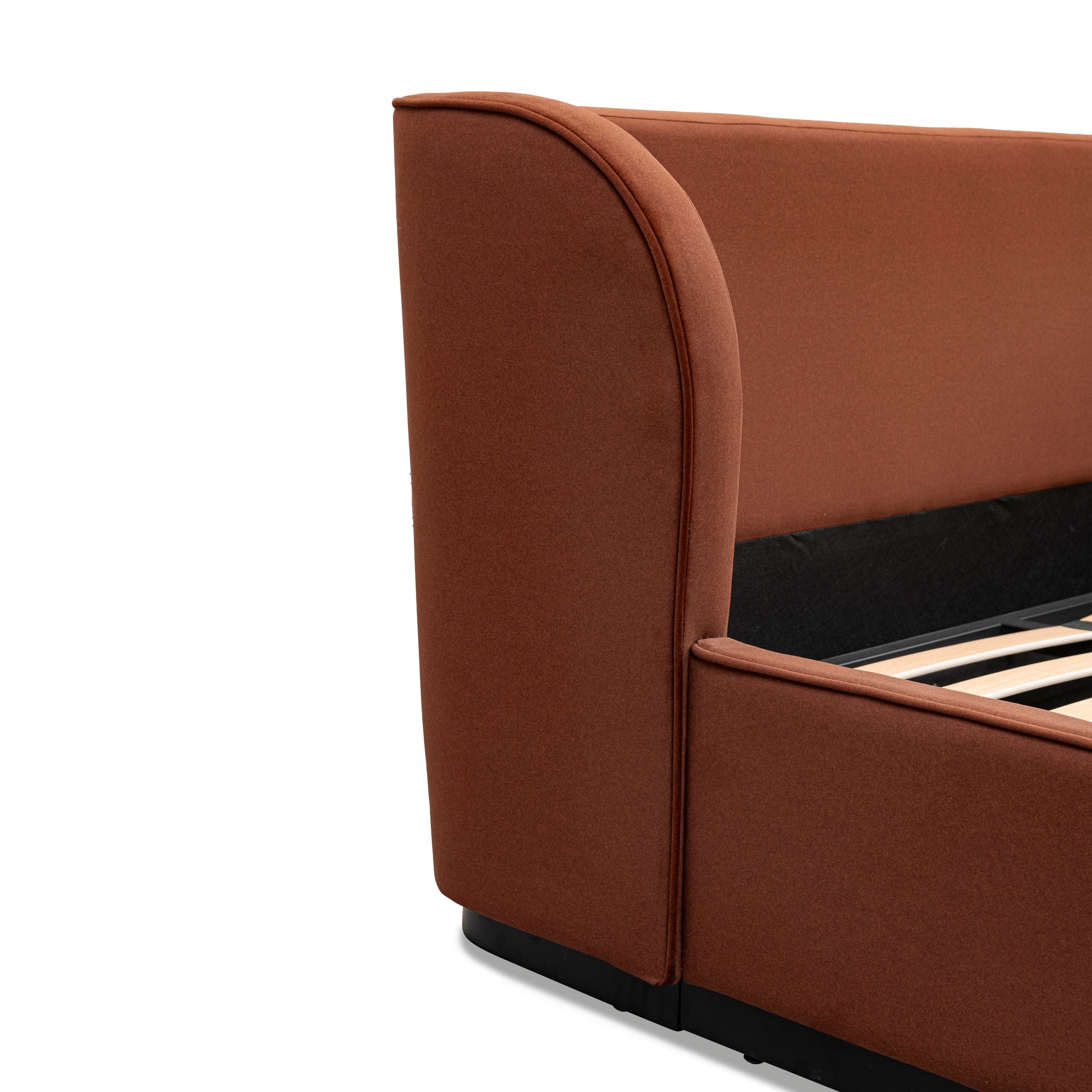 King Lazio Bed Frame - Burnt Maroon