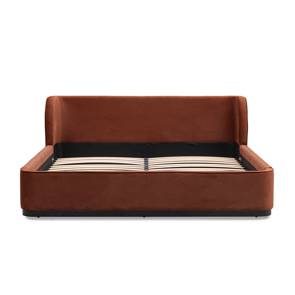 King Lazio Bed Frame - Burnt Maroon