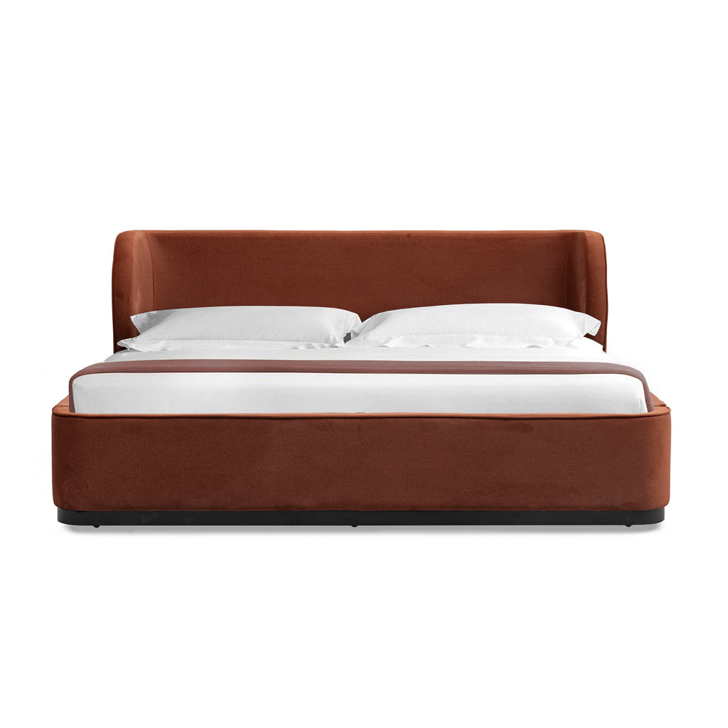 King Lazio Bed Frame - Burnt Maroon