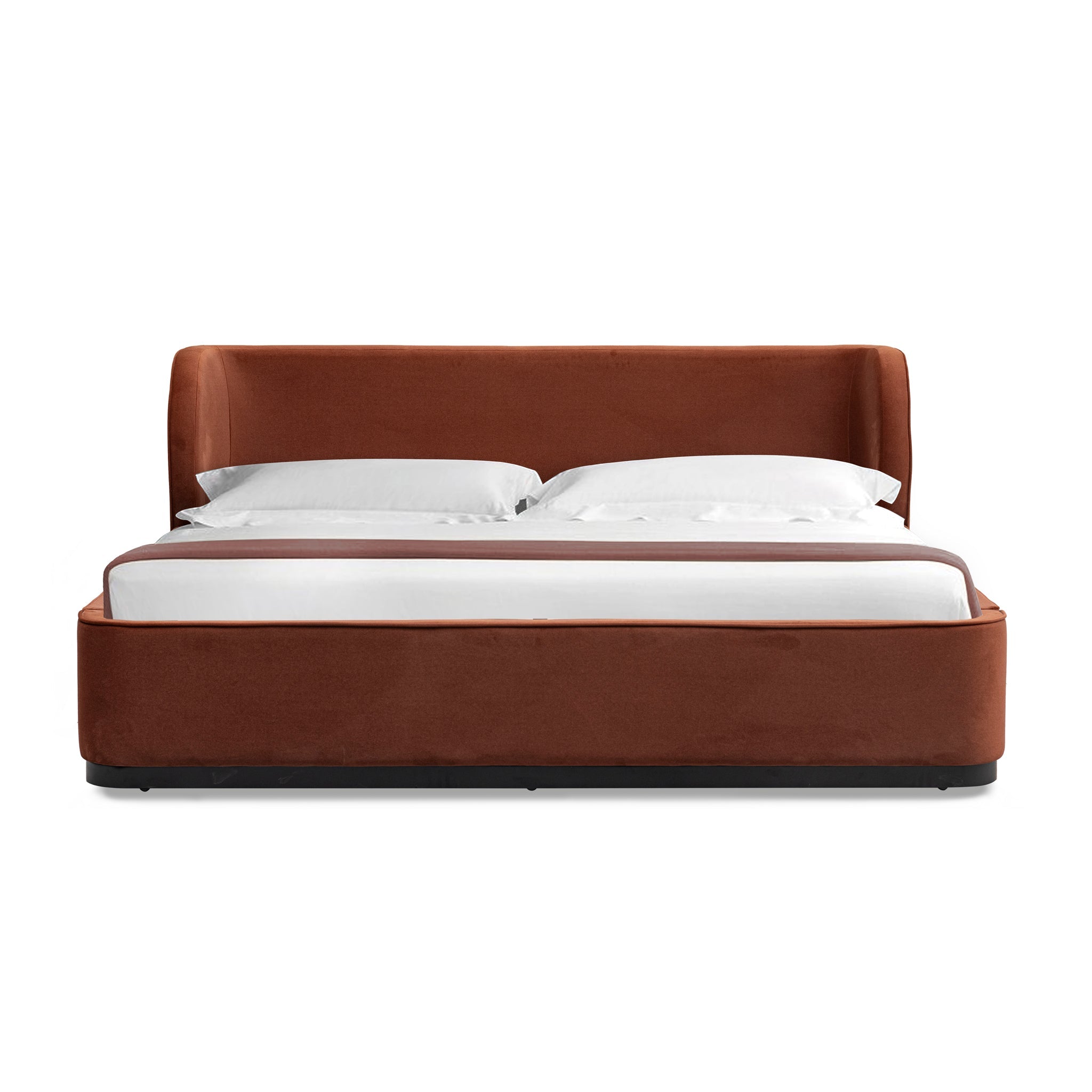 King Lazio Bed Frame - Burnt Maroon