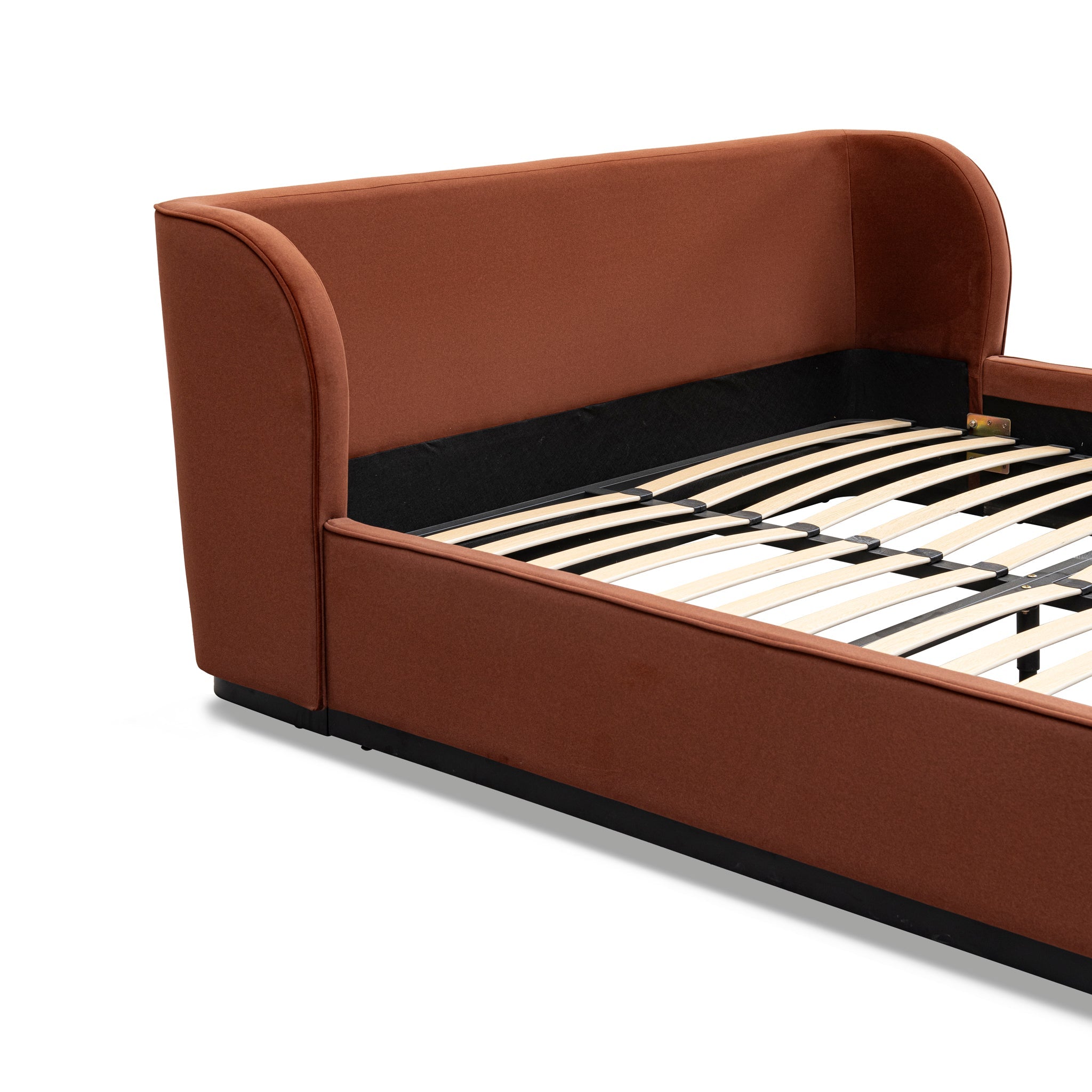 King Lazio Bed Frame - Burnt Maroon