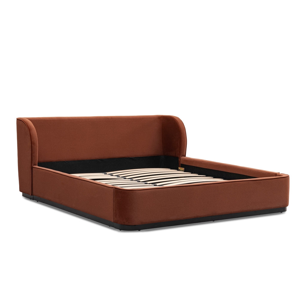 King Lazio Bed Frame - Burnt Maroon