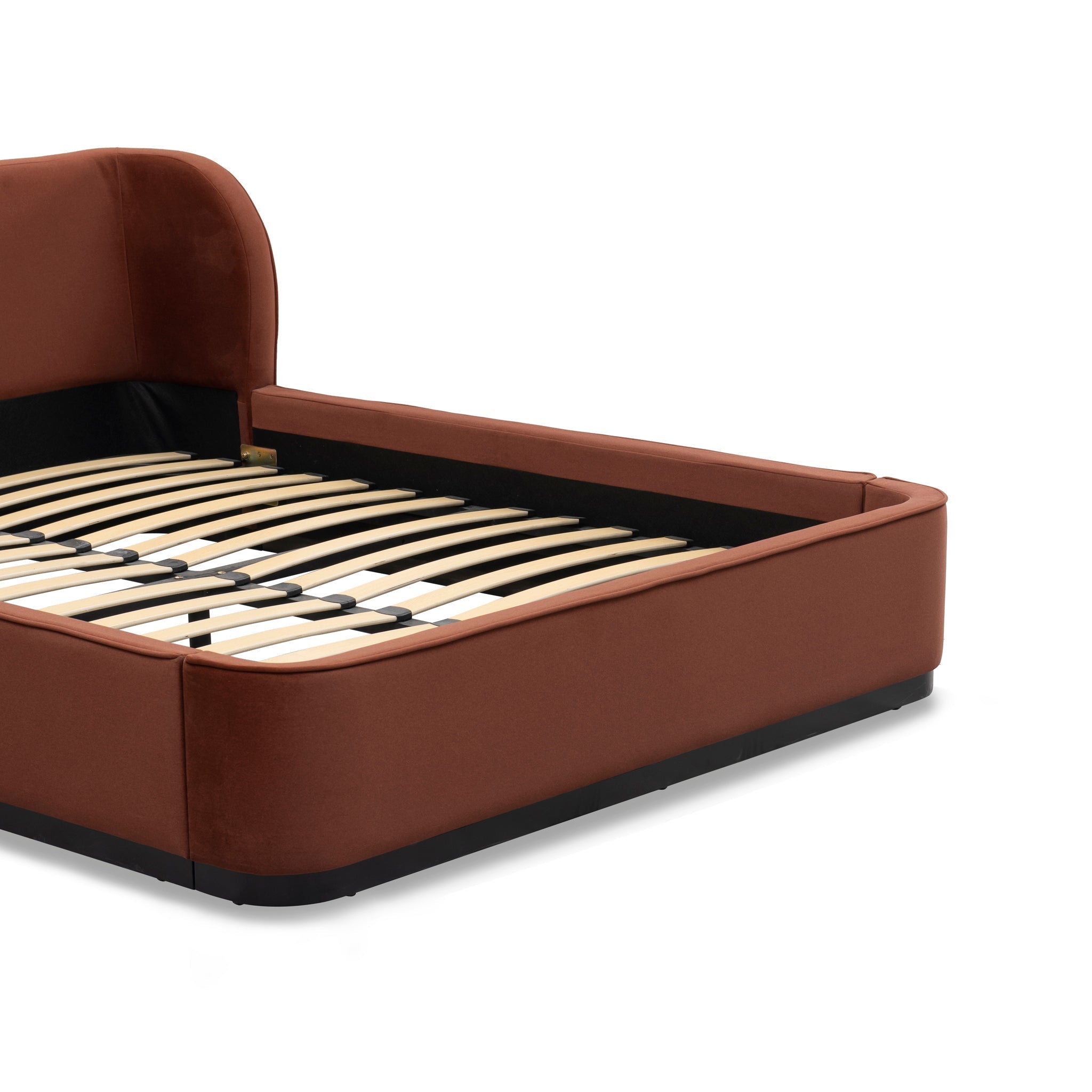 King Lazio Bed Frame - Burnt Maroon