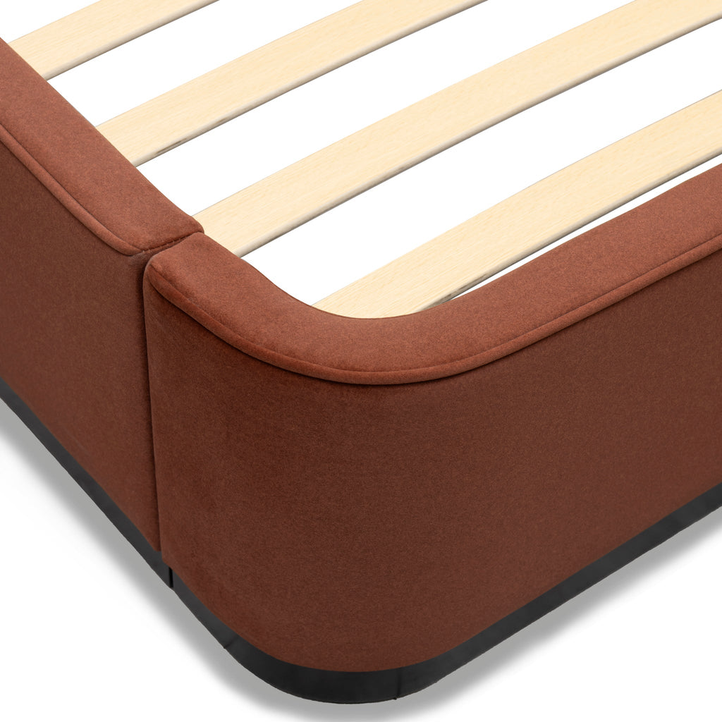 King Lazio Bed Frame - Burnt Maroon