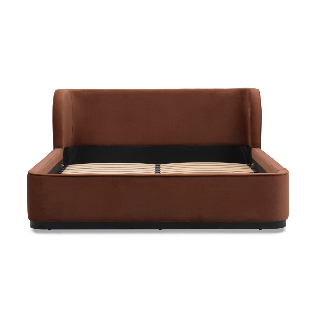 Queen Lazio Bed Frame - Burnt Maroon