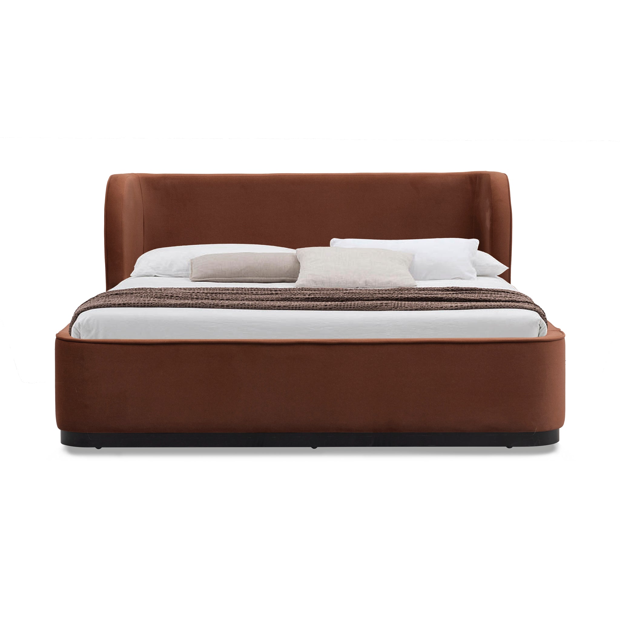 Queen Lazio Bed Frame - Burnt Maroon