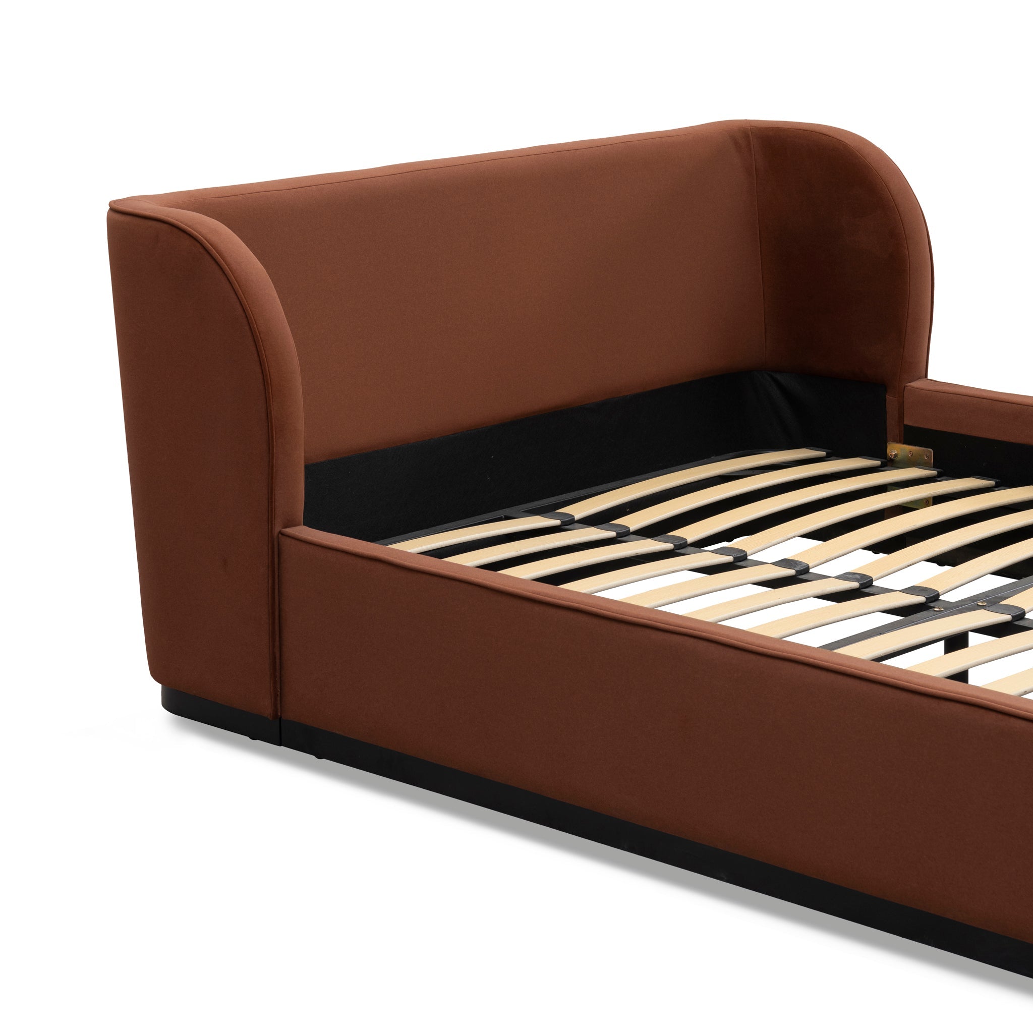 Queen Lazio Bed Frame - Burnt Maroon