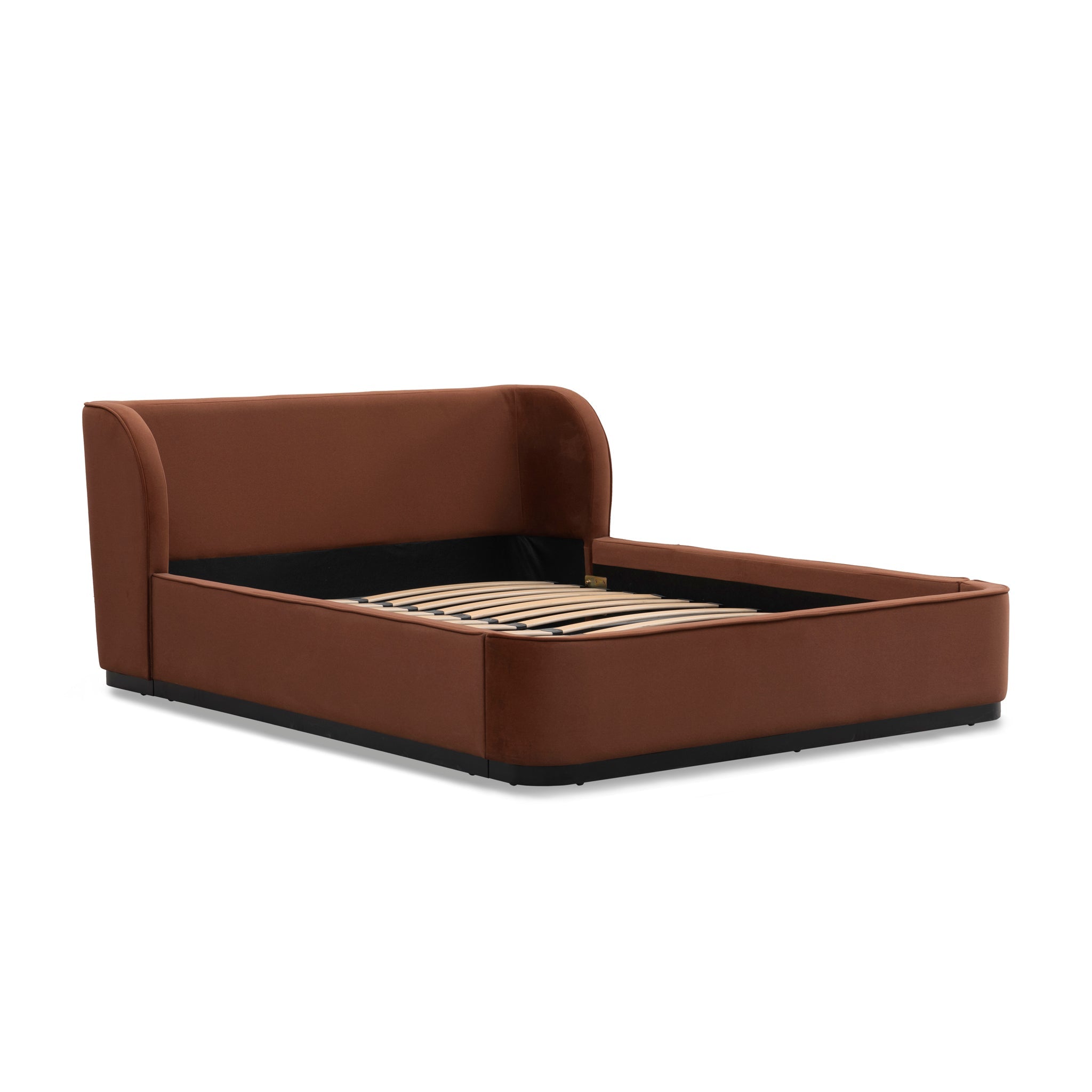 Queen Lazio Bed Frame - Burnt Maroon