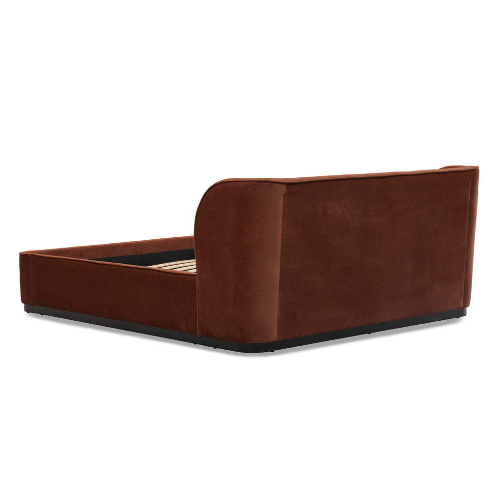 Queen Lazio Bed Frame - Burnt Maroon