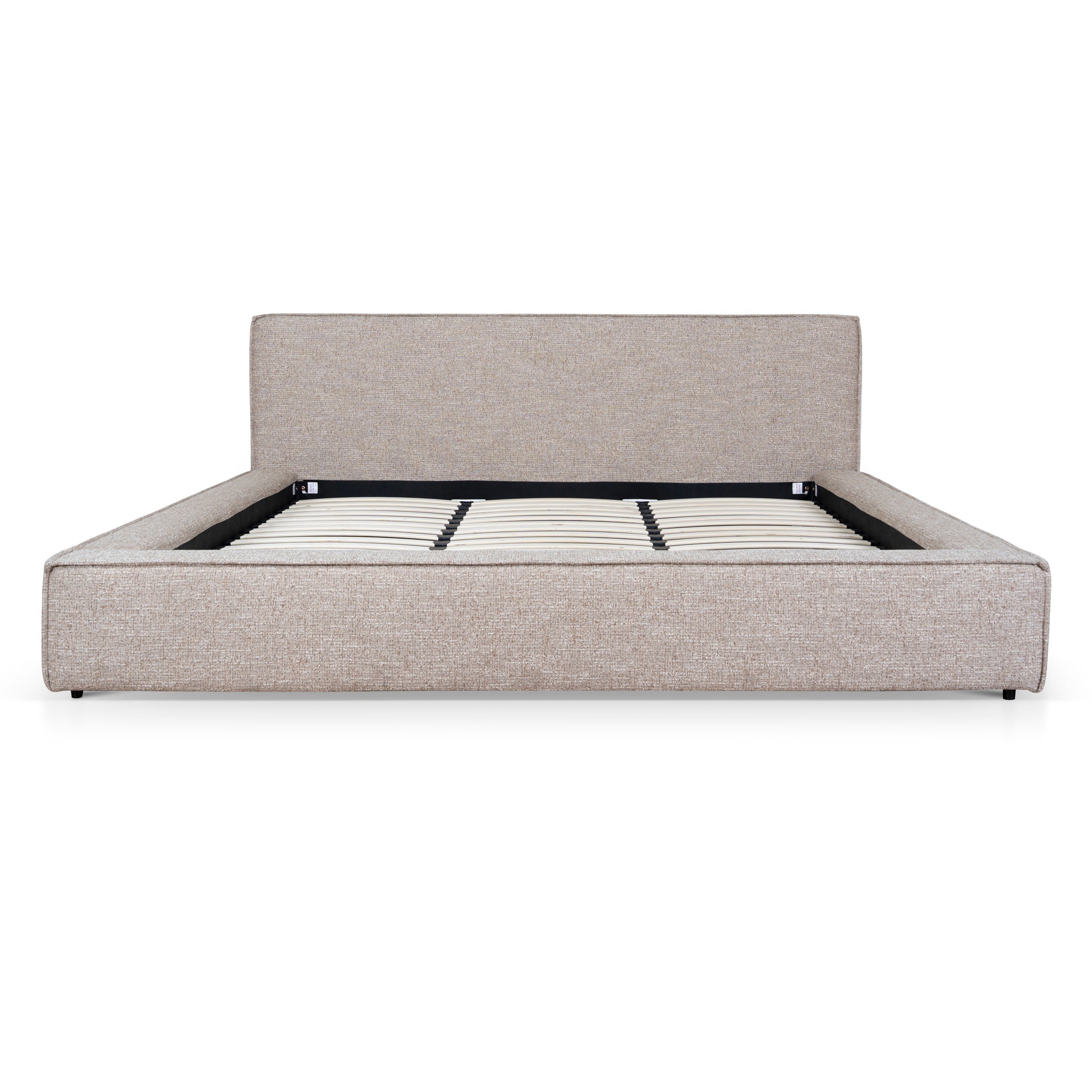 Fabric King Lazio Bed Frame - Stonish Beige