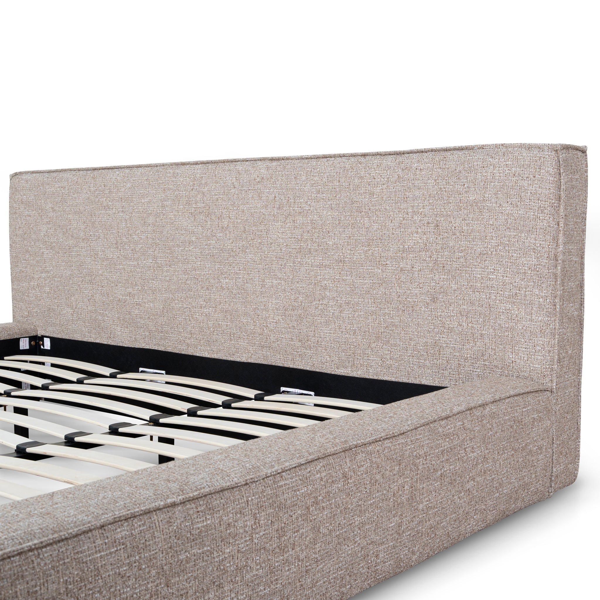 Fabric King Lazio Bed Frame - Stonish Beige