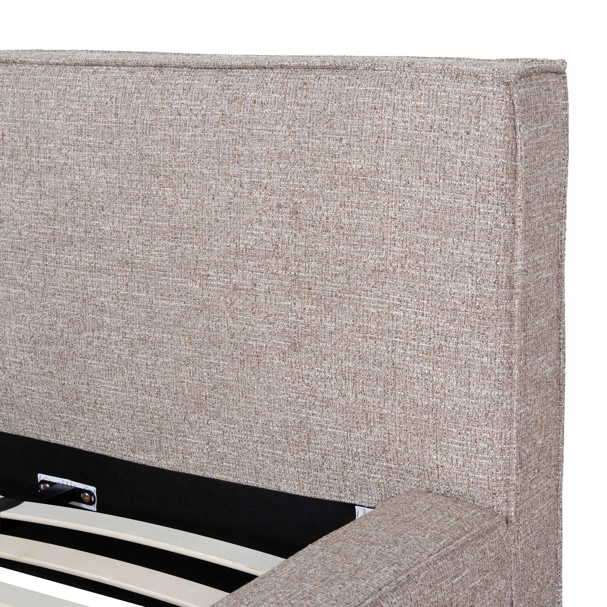 Fabric King Lazio Bed Frame - Stonish Beige