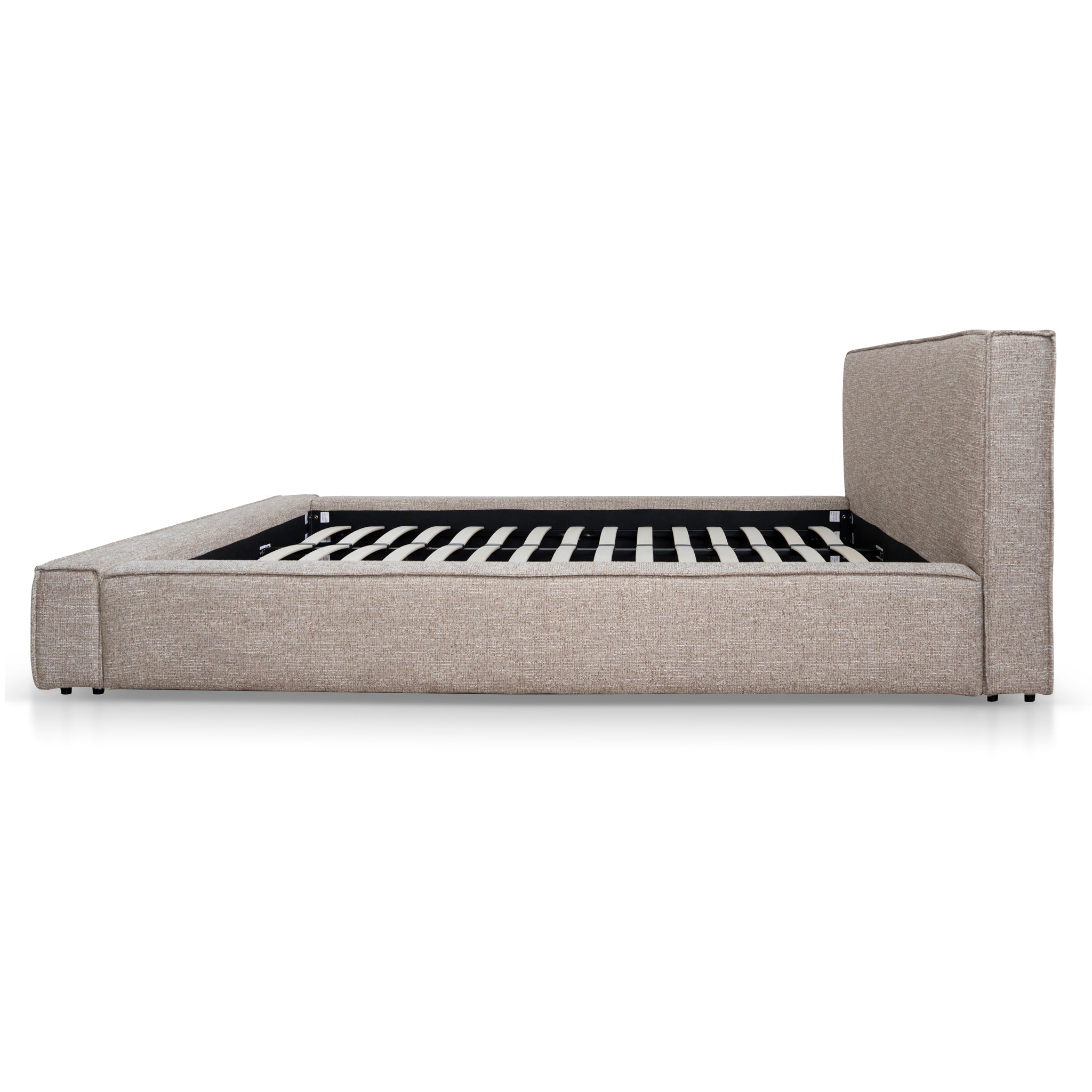 Fabric King Lazio Bed Frame - Stonish Beige