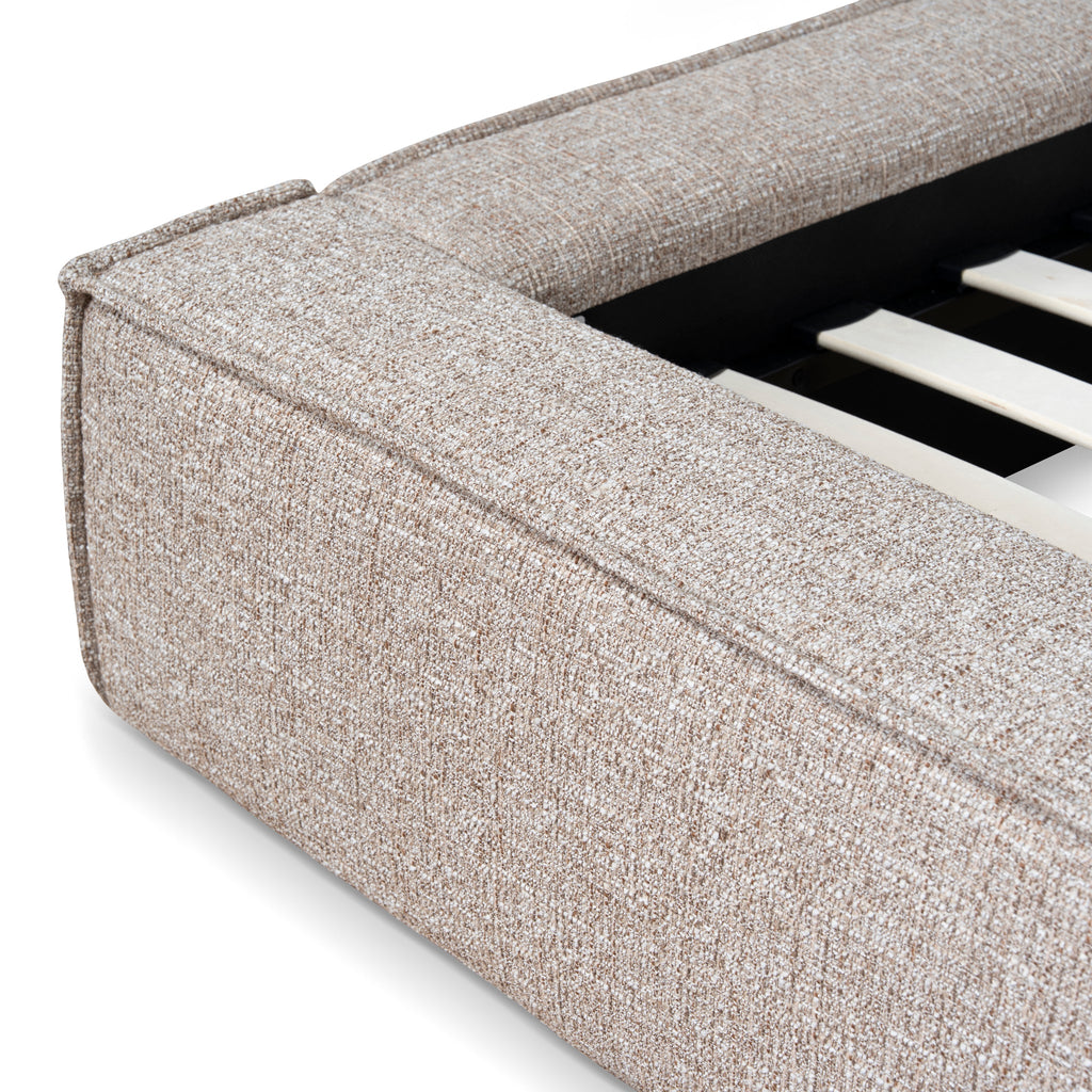 Fabric King Lazio Bed Frame - Stonish Beige