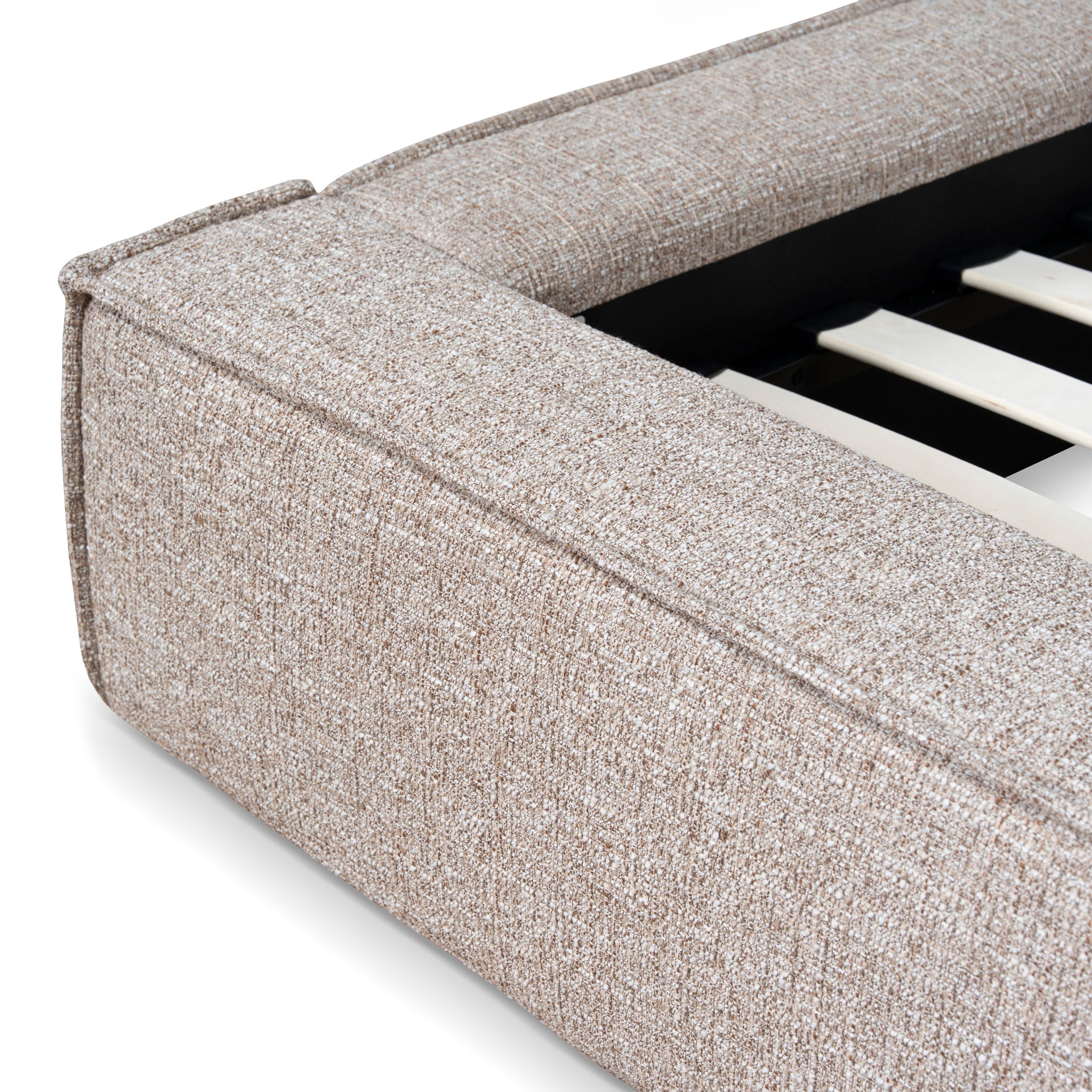 Fabric King Lazio Bed Frame - Stonish Beige