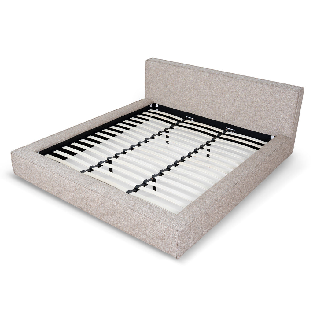 Fabric King Lazio Bed Frame - Stonish Beige