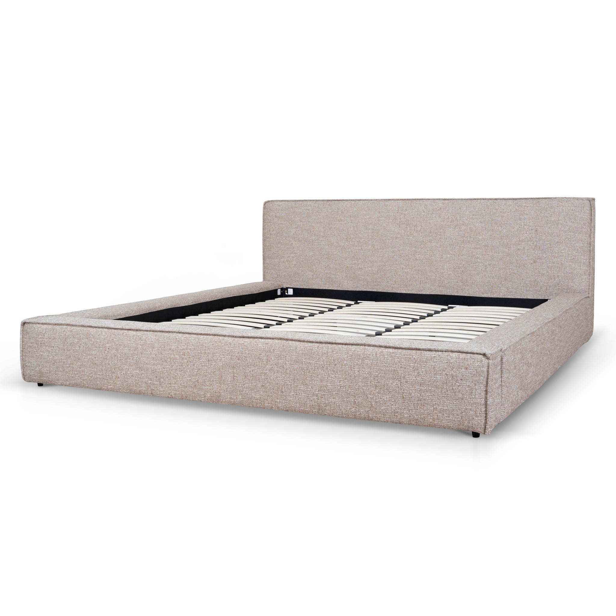 Fabric King Lazio Bed Frame - Stonish Beige