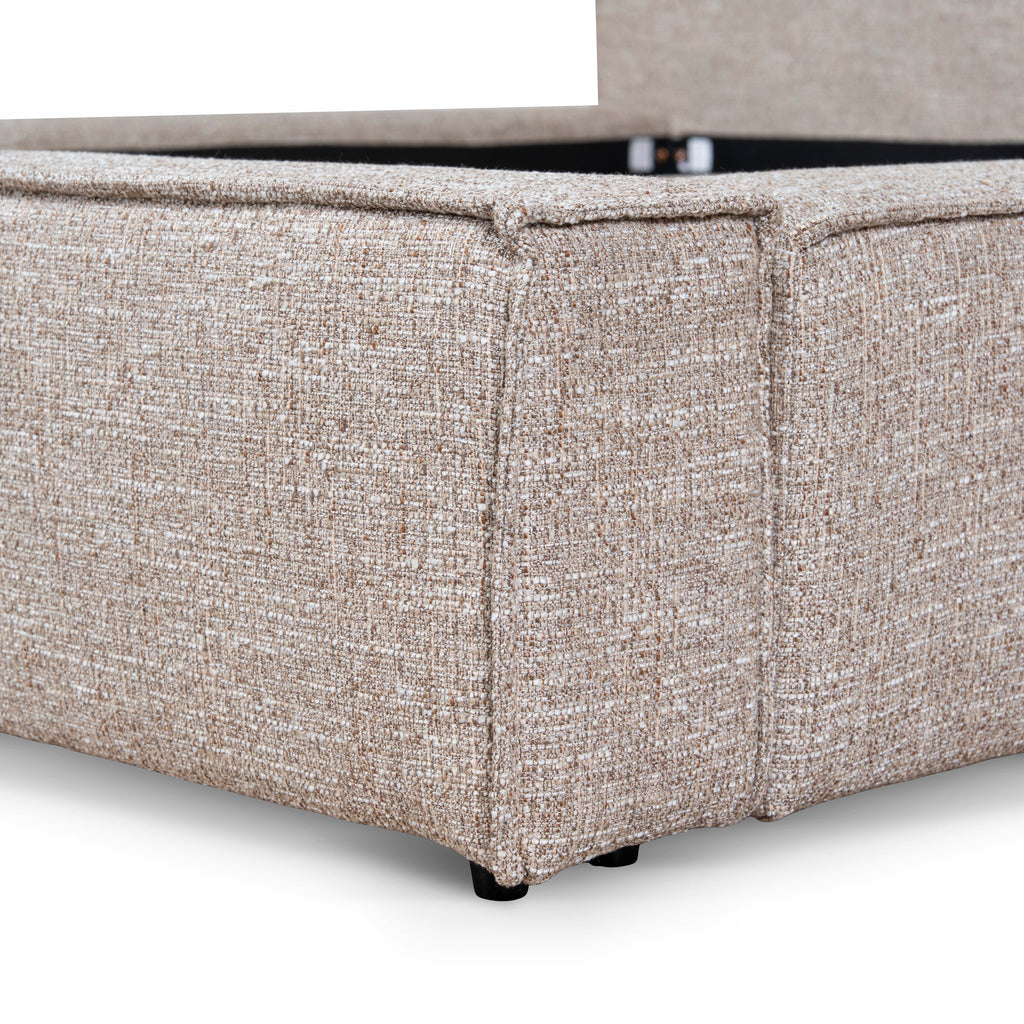 Fabric King Lazio Bed Frame - Stonish Beige