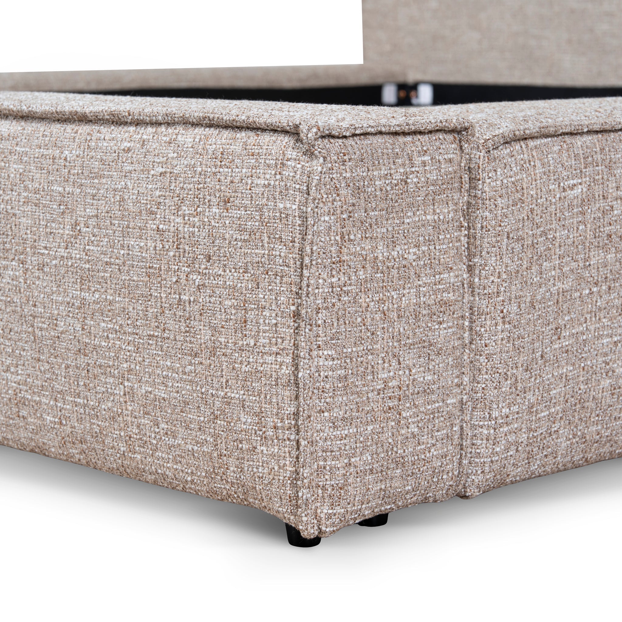 Fabric King Lazio Bed Frame - Stonish Beige