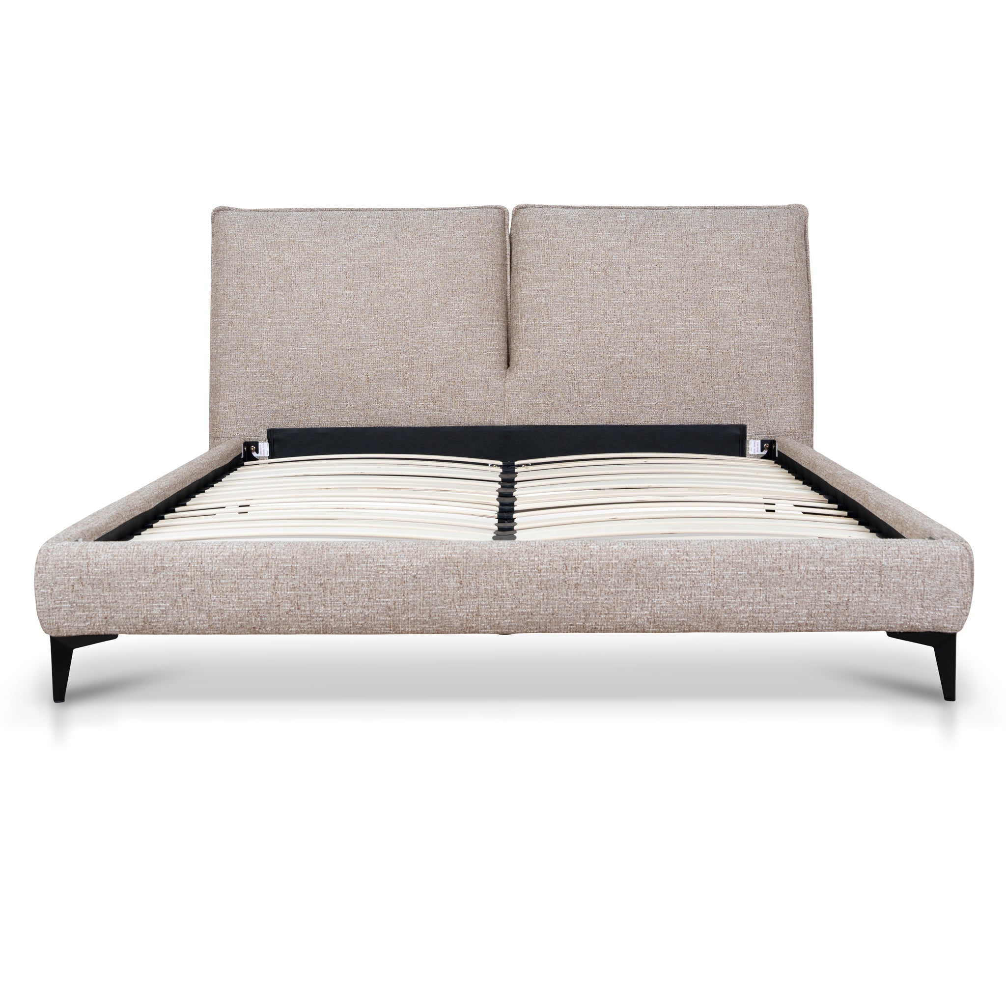 Fabric Queen Lazio Bed Frame - Stonish Beige