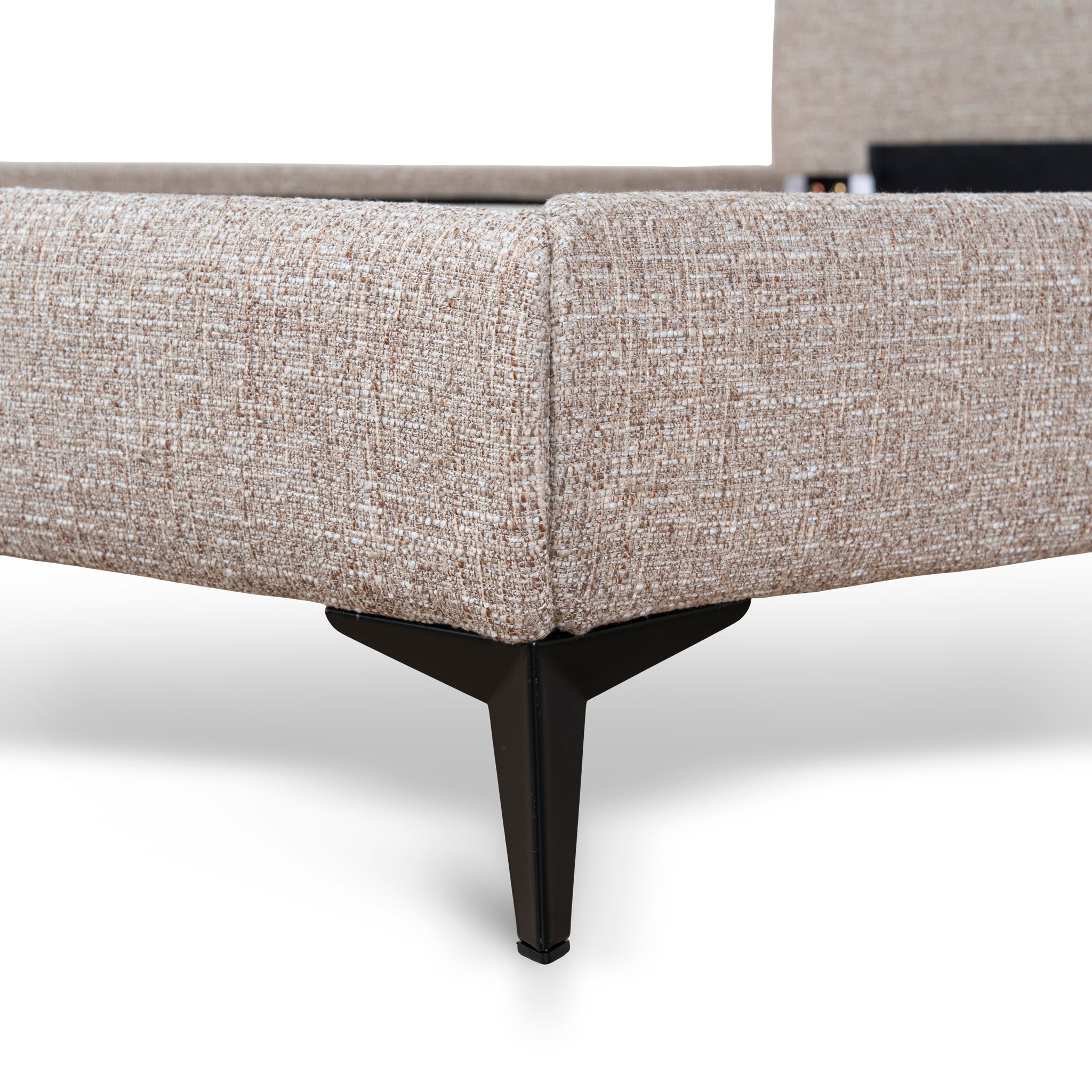 Fabric Queen Lazio Bed Frame - Stonish Beige