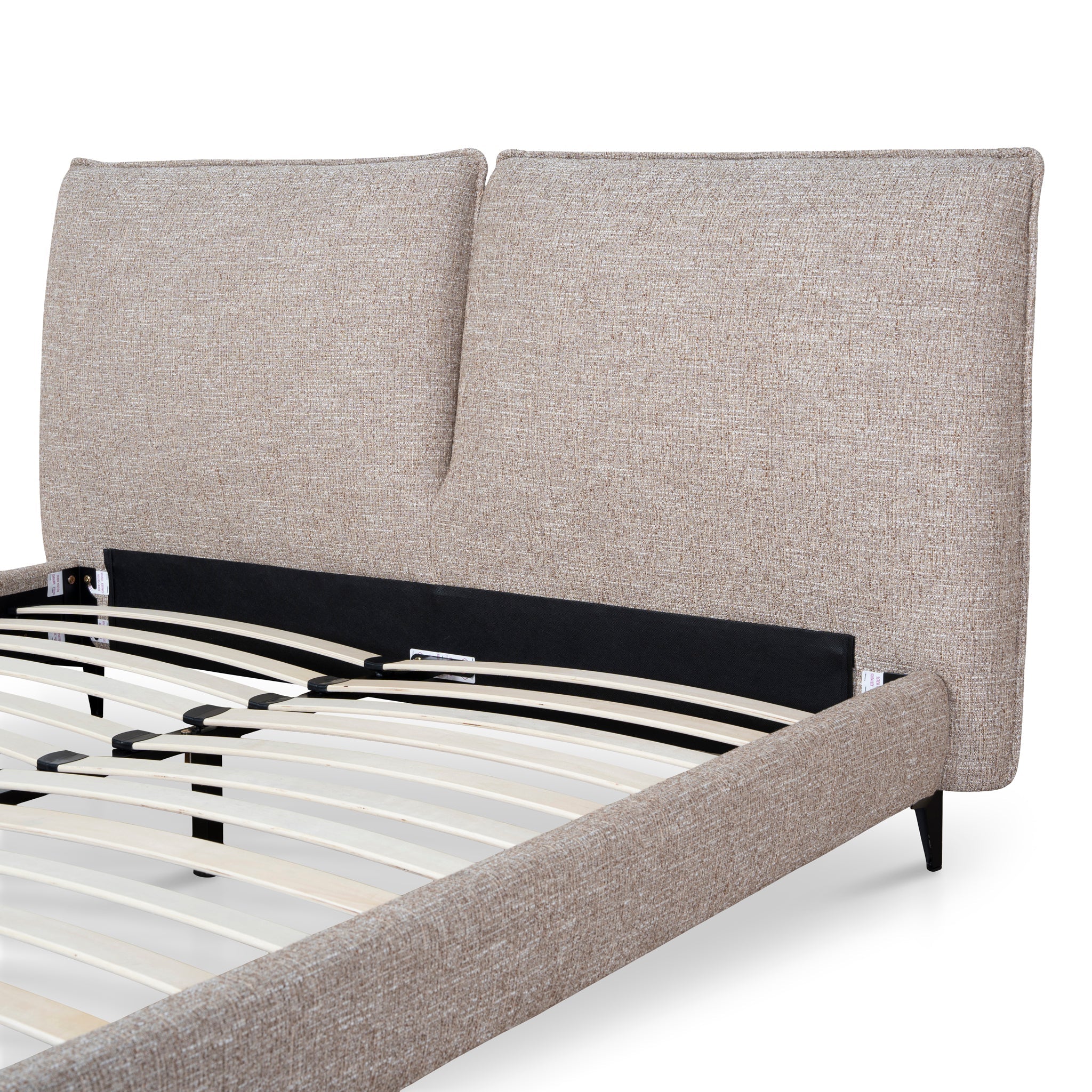 Fabric Queen Lazio Bed Frame - Stonish Beige