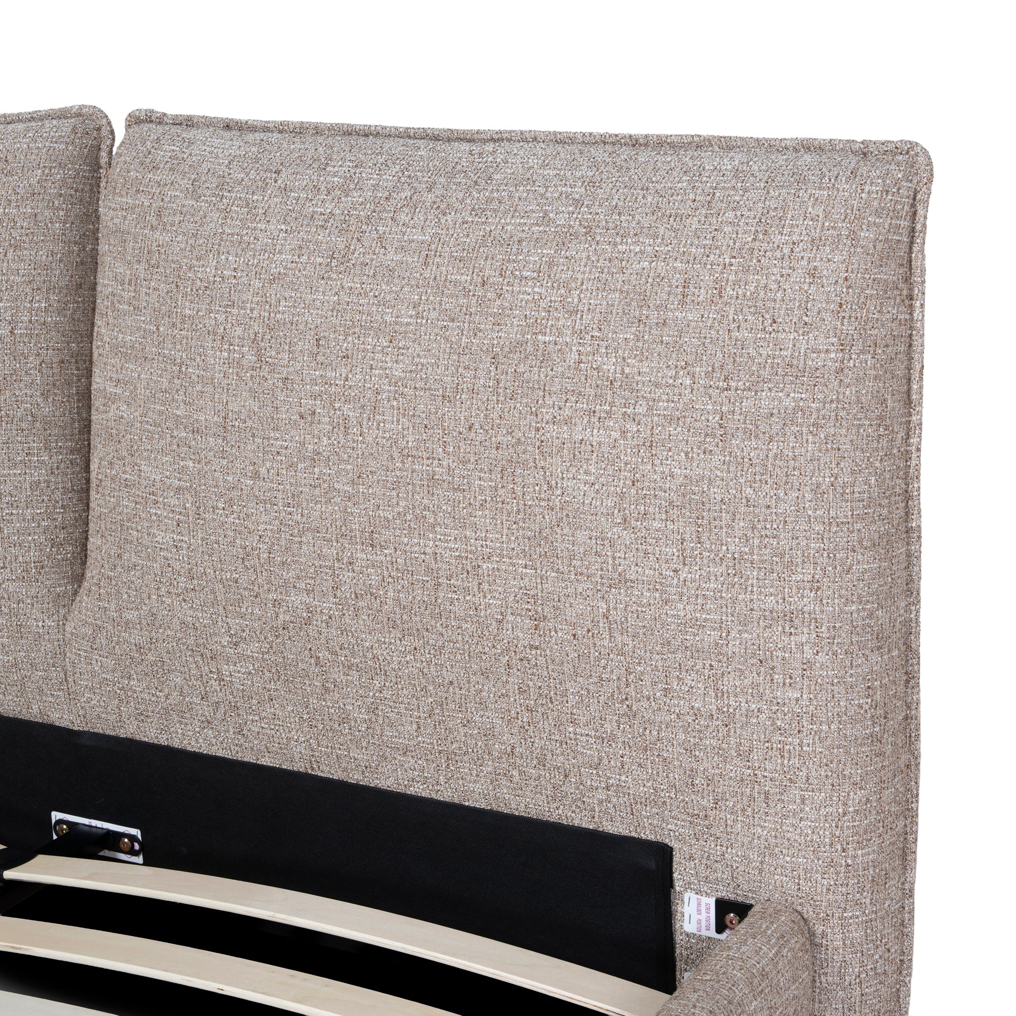 Fabric Queen Lazio Bed Frame - Stonish Beige