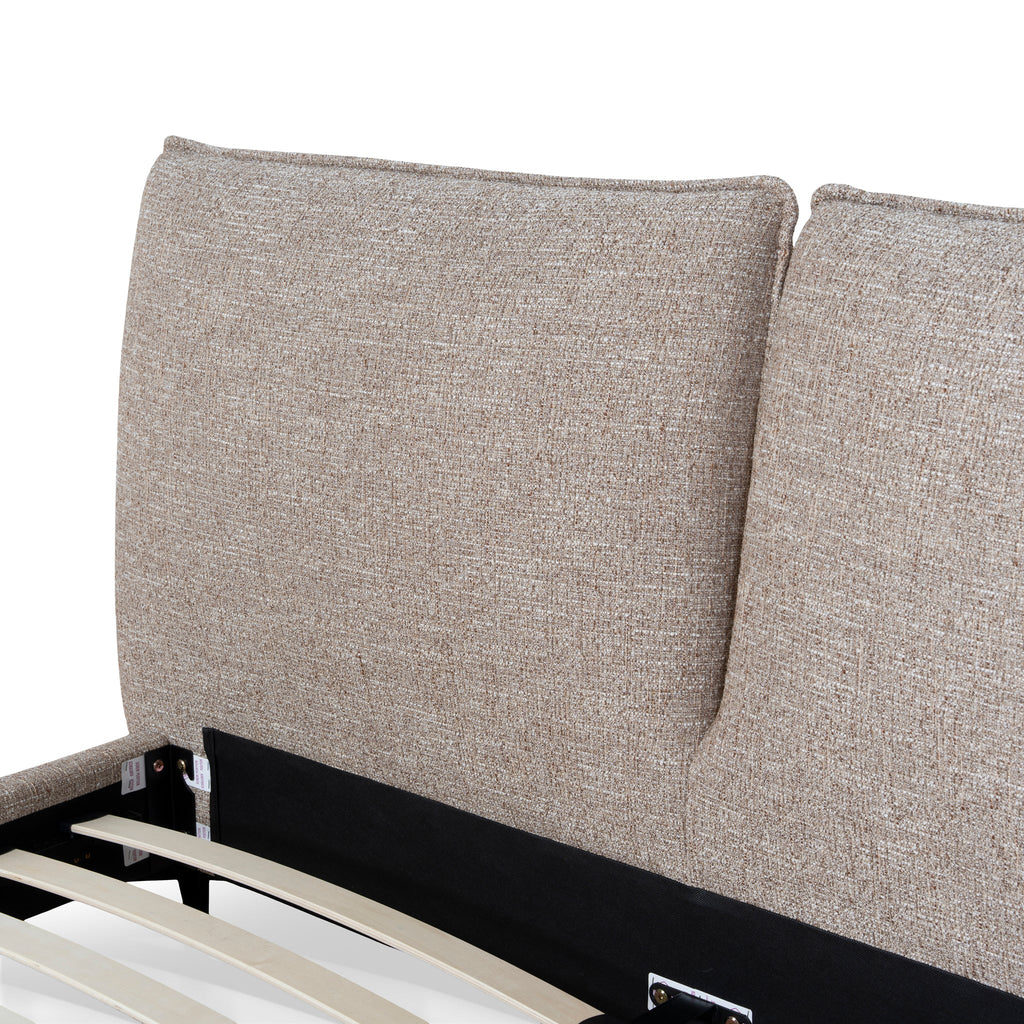 Fabric Queen Lazio Bed Frame - Stonish Beige