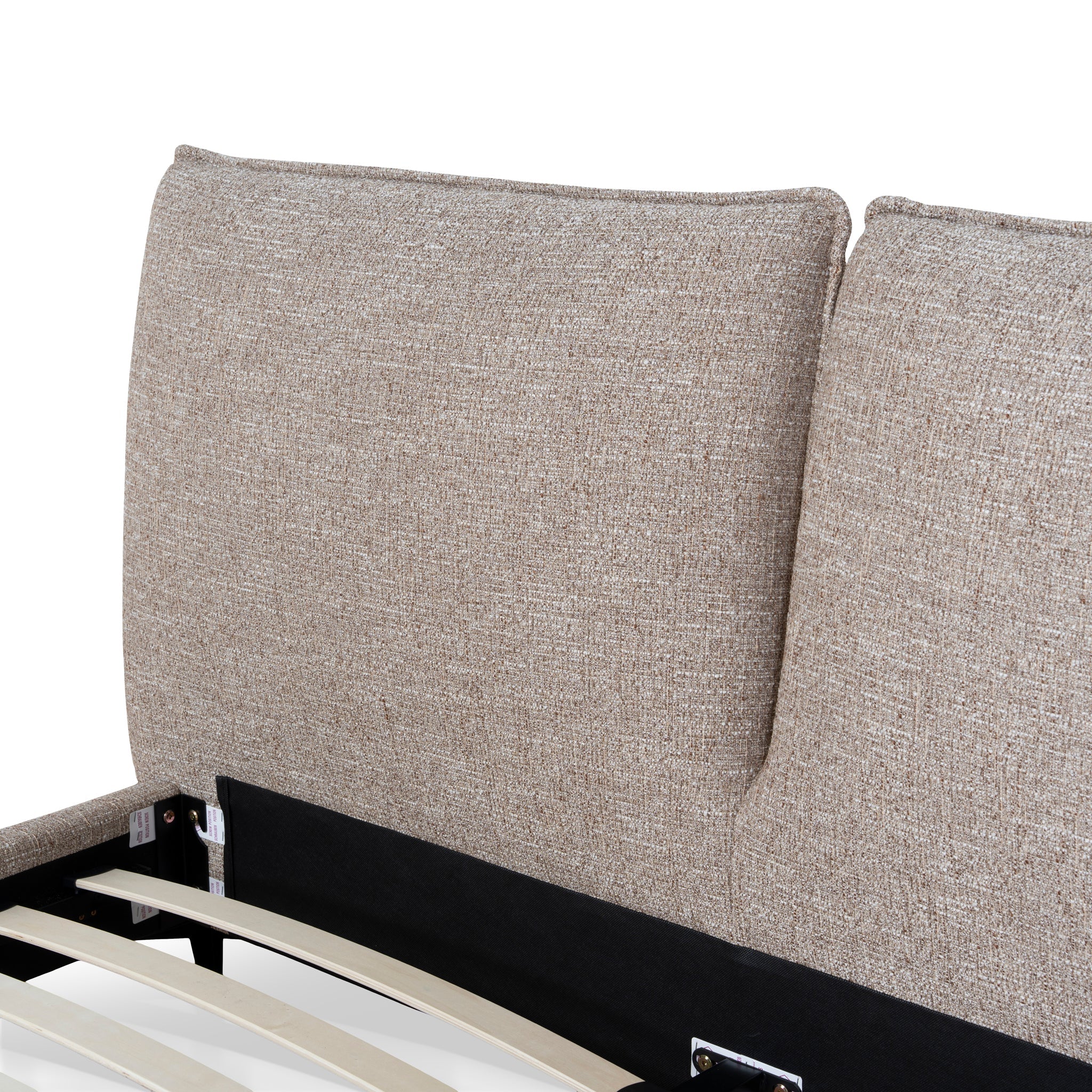 Fabric Queen Lazio Bed Frame - Stonish Beige
