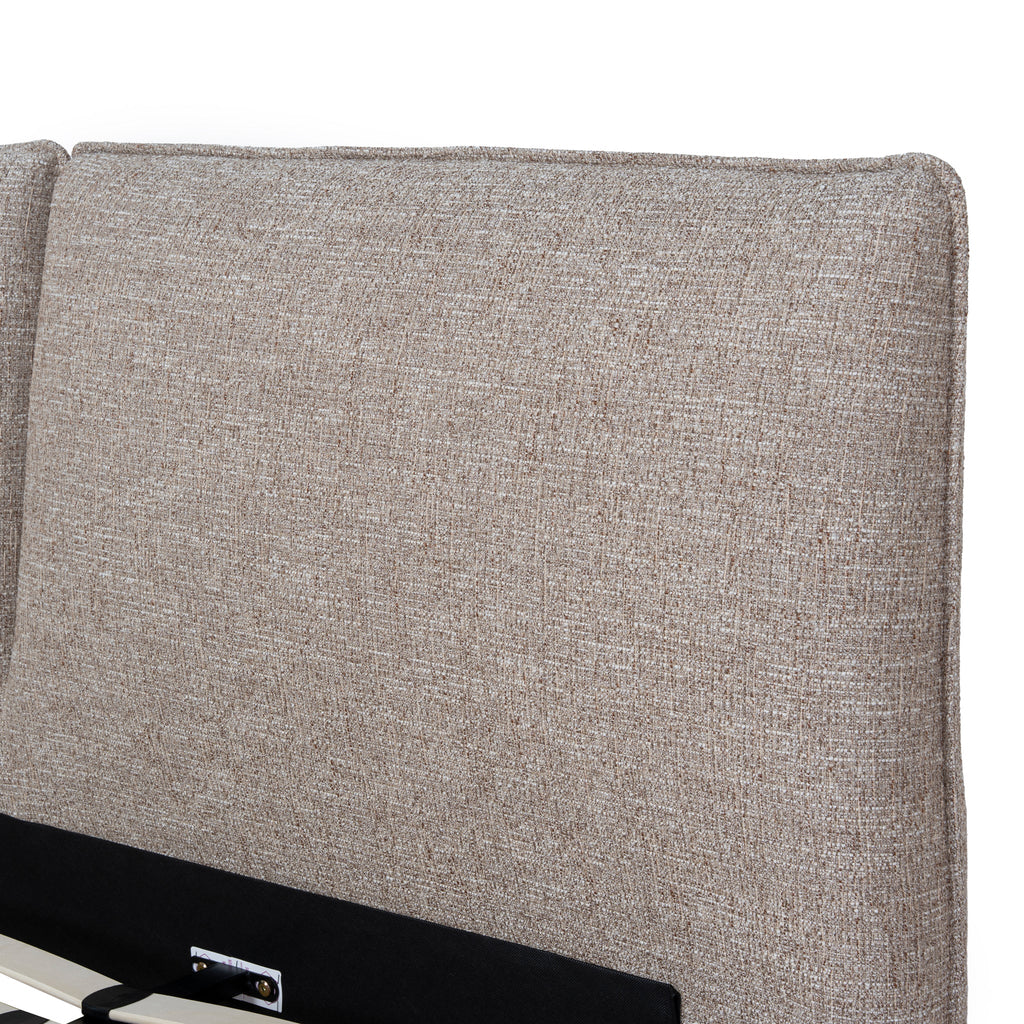 Fabric King Lazio Bed Frame - Stonish Beige