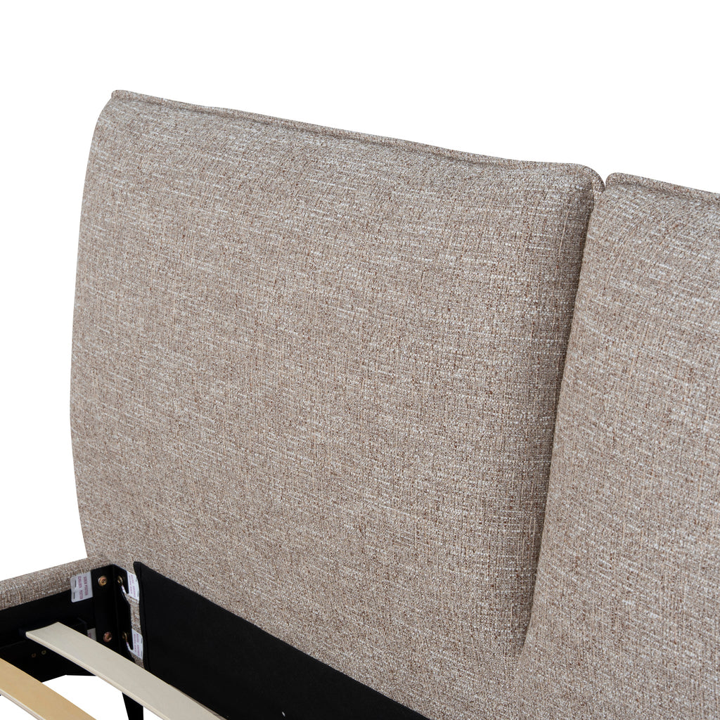 Fabric King Lazio Bed Frame - Stonish Beige