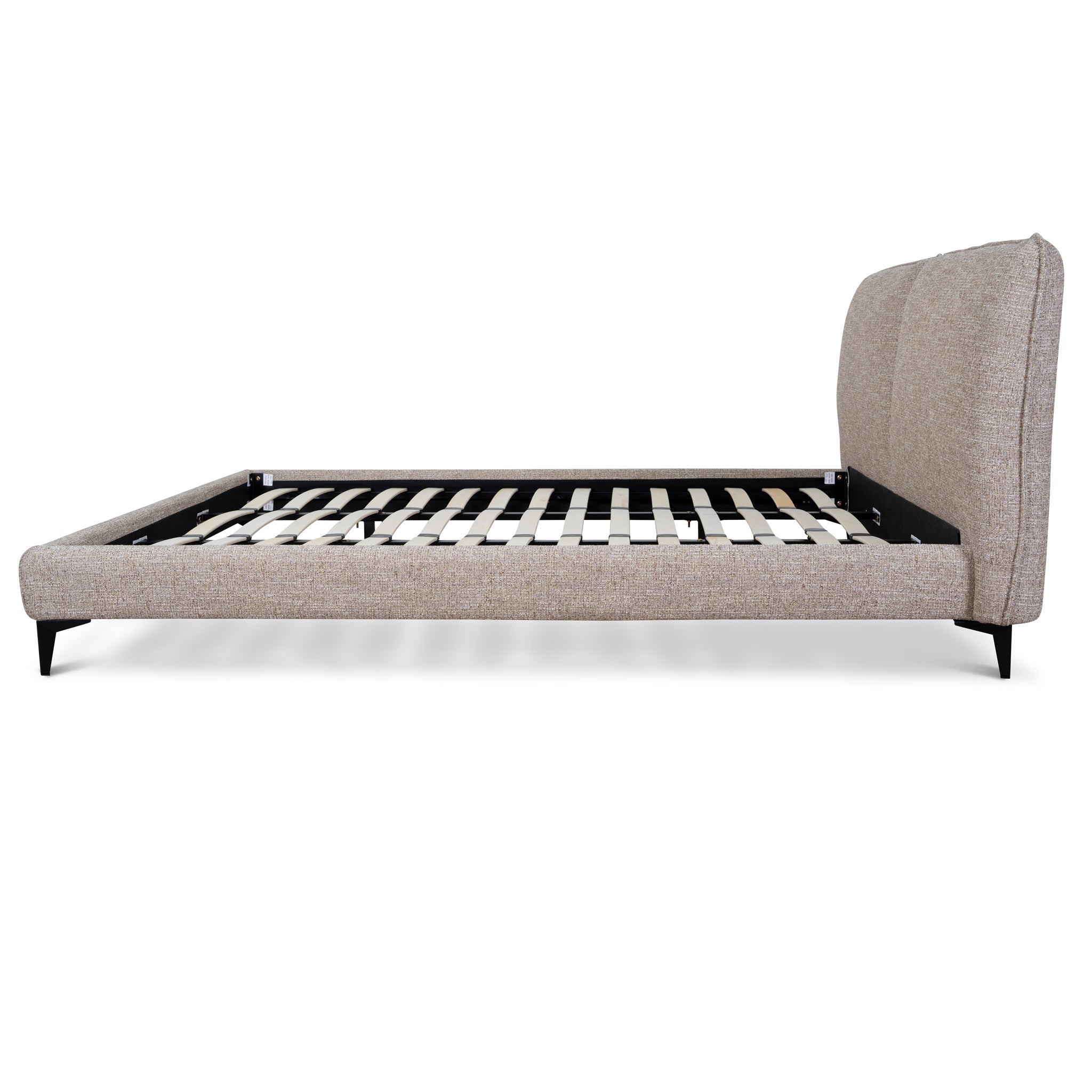Fabric King Lazio Bed Frame - Stonish Beige