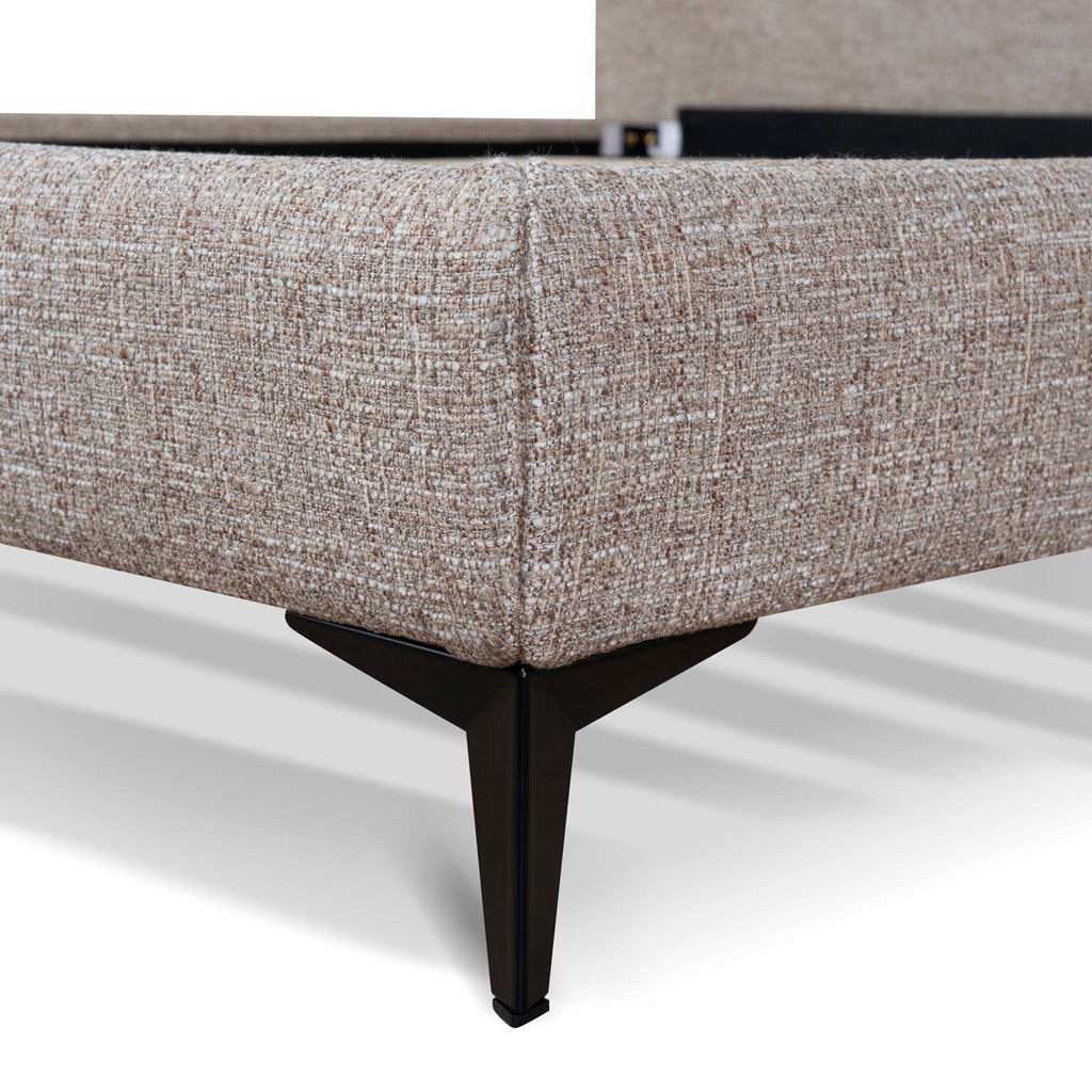 Fabric King Lazio Bed Frame - Stonish Beige